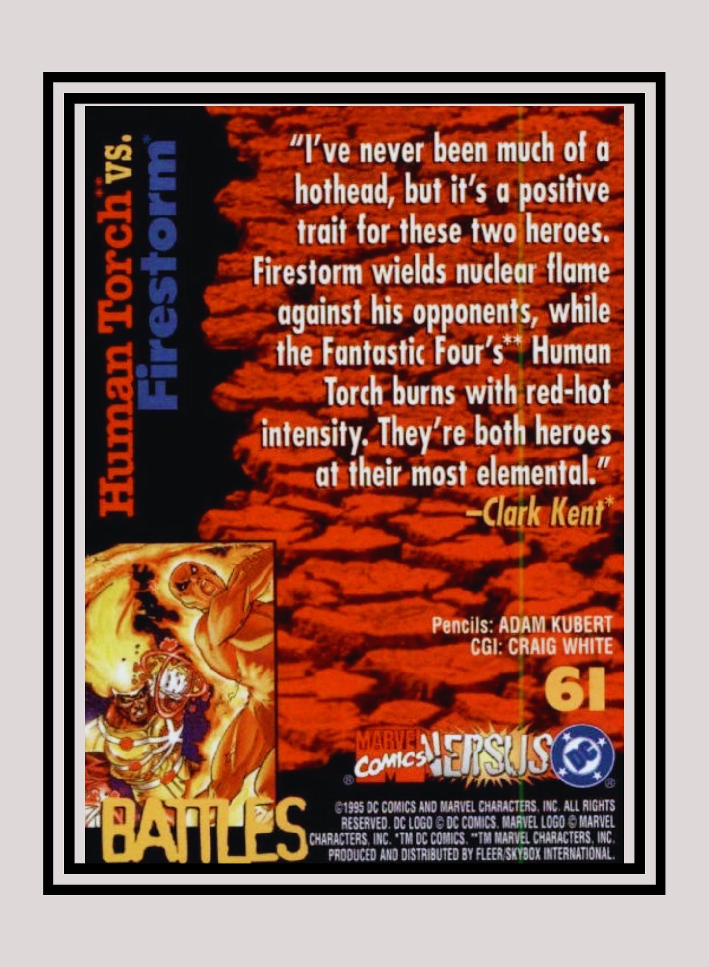 Marvel! 1x Human Torch vs. Firestorm - Base (#061 - 1995 Fleer DC vs. Marvel Comics)