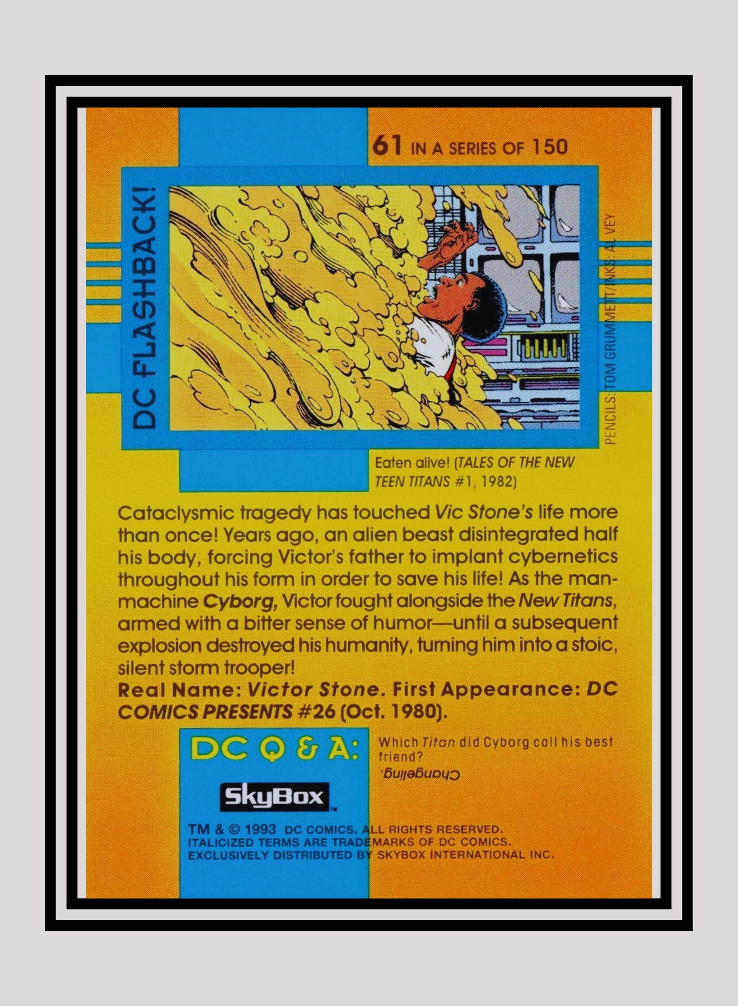 DC! 1x Cyborg - Base (#061 - 1993 Skybox DC Cosmic Teams)