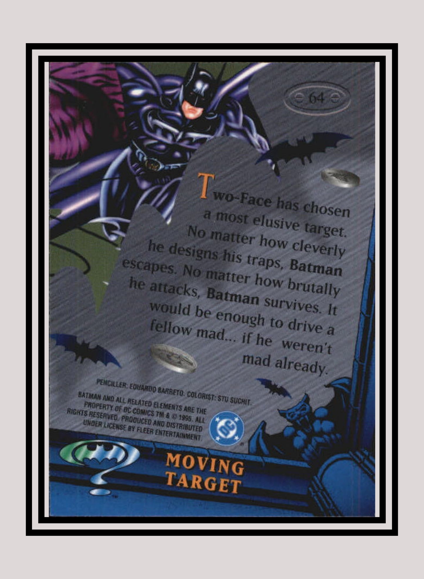 DC! 1x Moving Target - Base Metal (#064 - 1995 Fleer Batman Forever Metal)