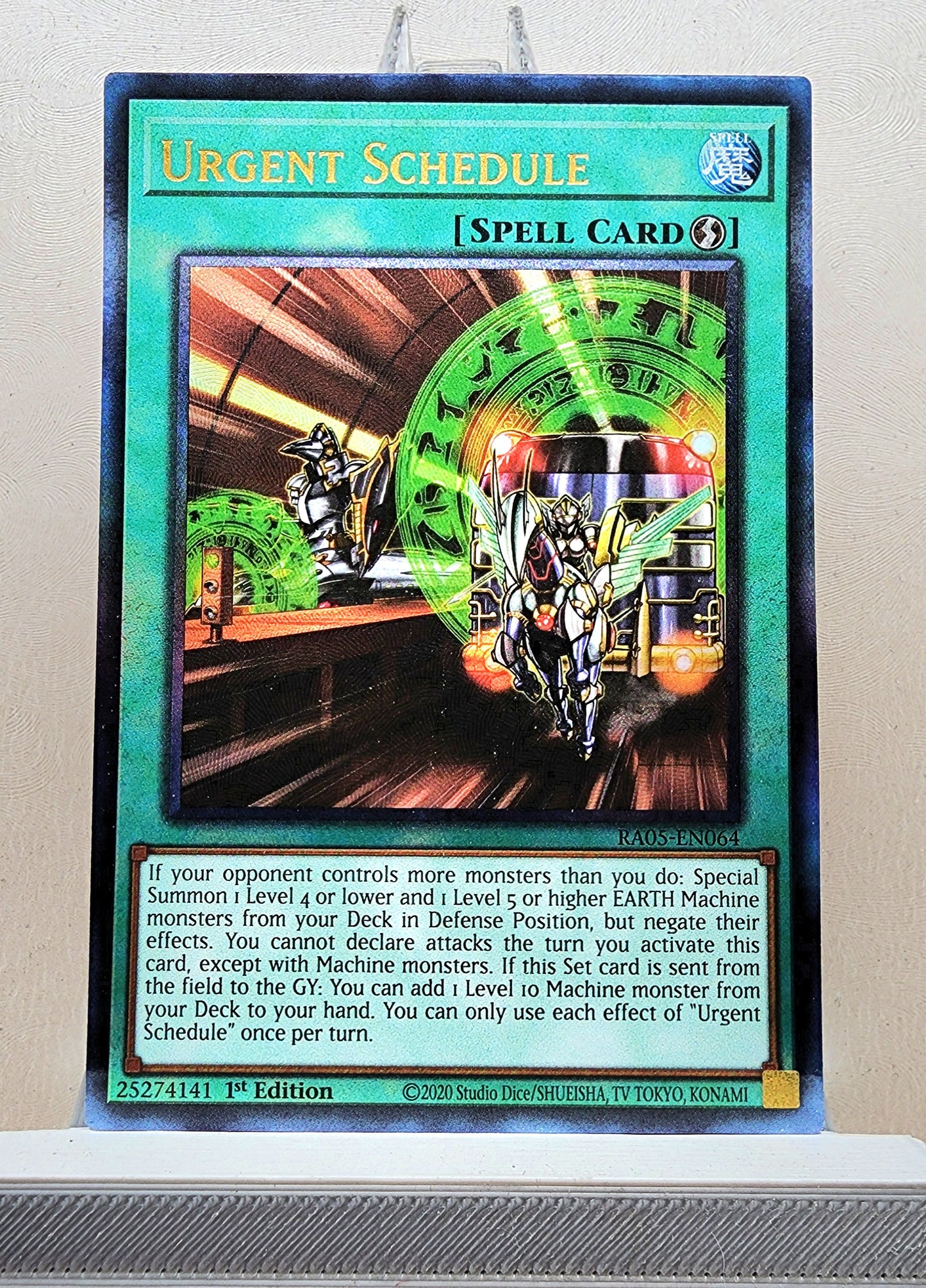 Yugioh! 1x Urgent Schedule (RA05 - Prismatic Ultimate Rare) 1st Edition