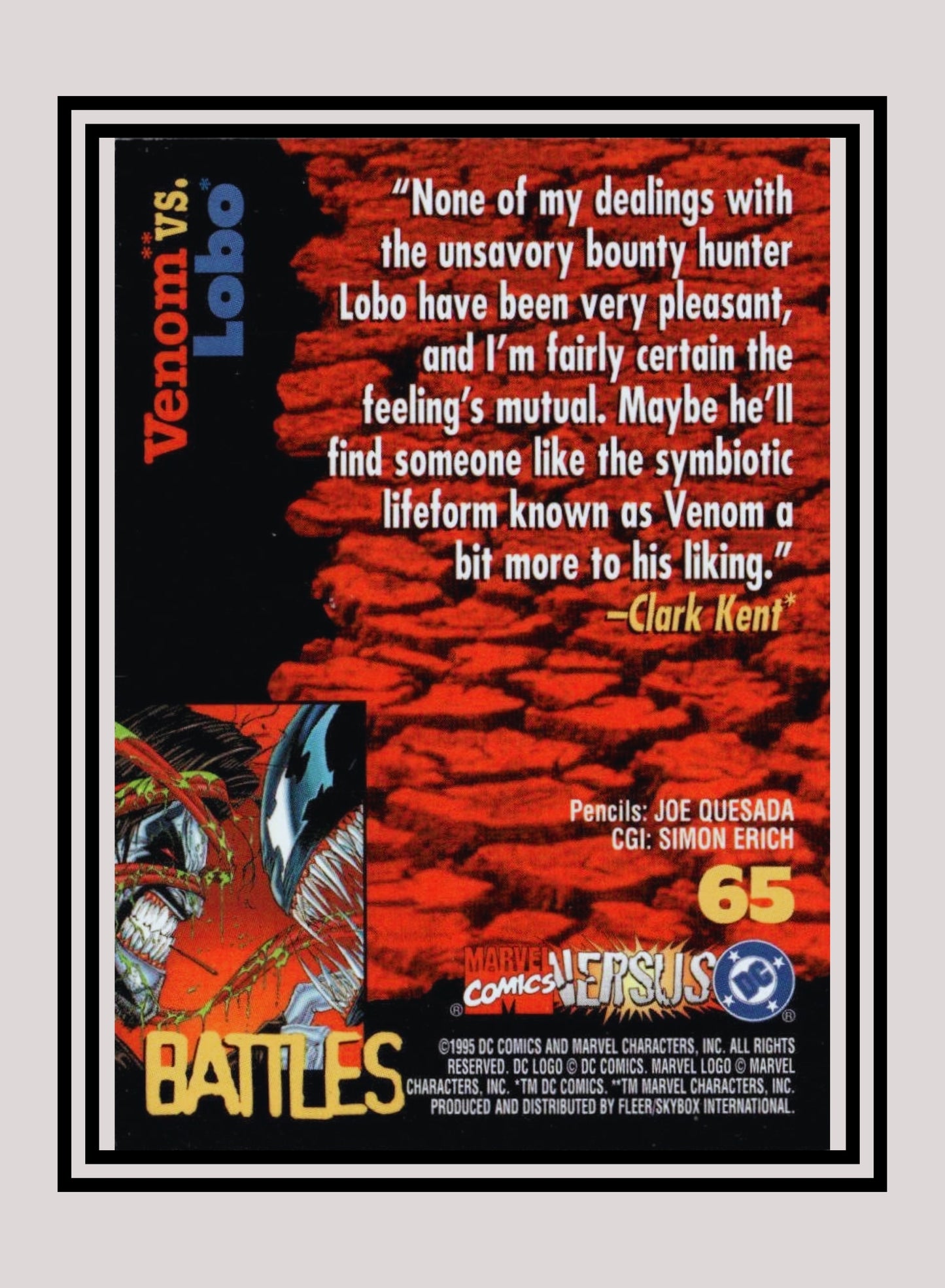 Marvel! 1x Venom vs. Lobo - Base (#065 - 1995 Fleer DC vs. Marvel Comics)