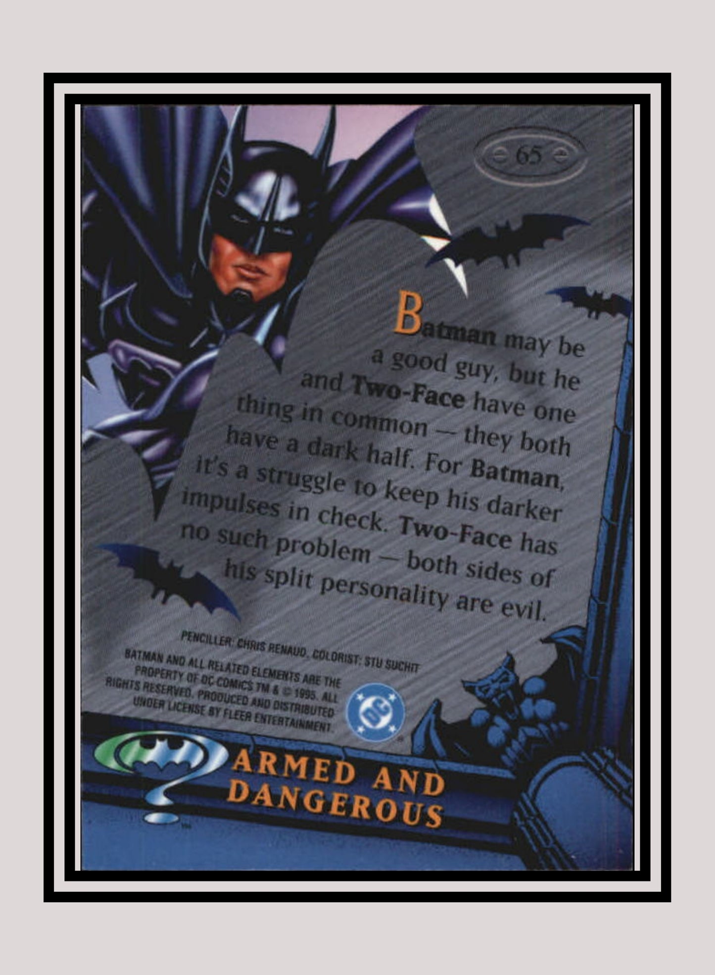 DC! 1x Armed and Dangerous - Base Metal (#065 - 1995 Fleer Batman Forever Metal)