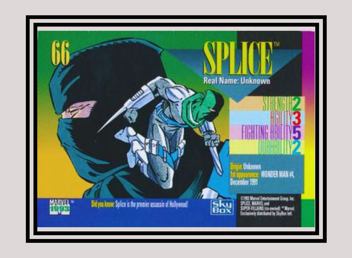 Marvel! 1x Splice - Base (#066 - 1993 Skybox Marvel Universe Series 4)