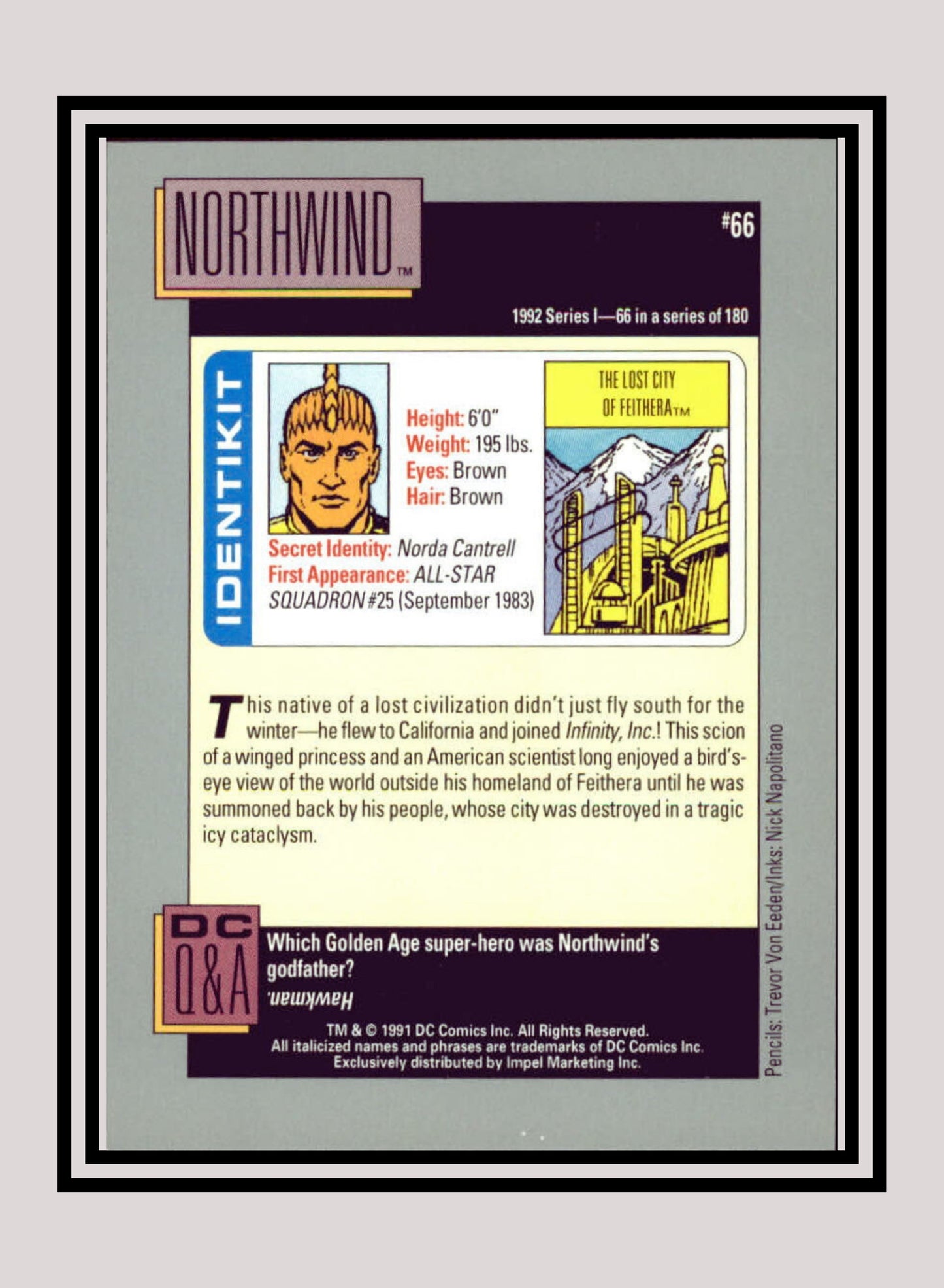 DC! 1x Northwind - Base (#066 - 1991 Impel DC Cosmic Cards)