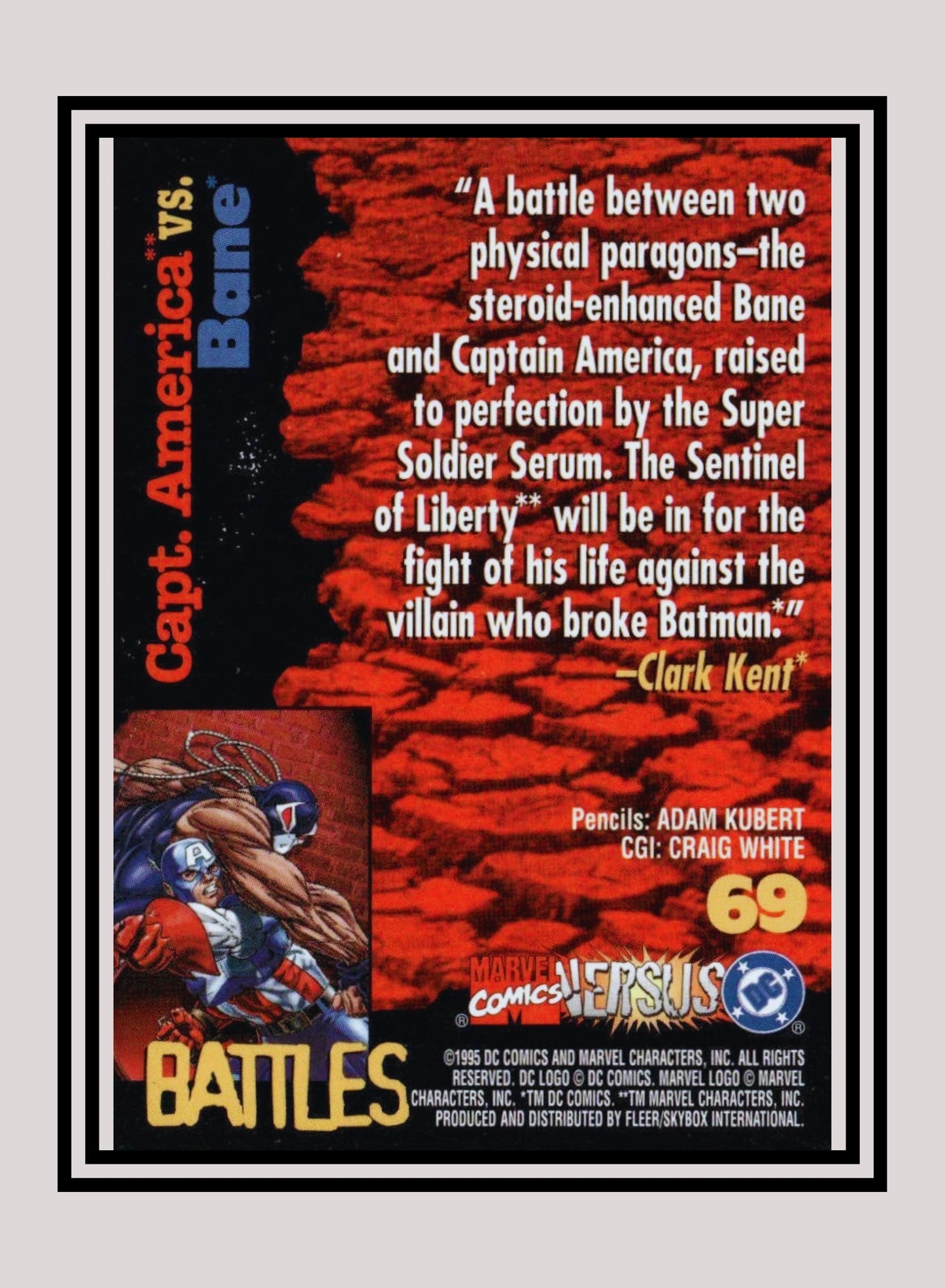 Marvel! 1x Captain America vs. Bane - Base (#069 - 1995 Fleer DC vs. Marvel Comics)