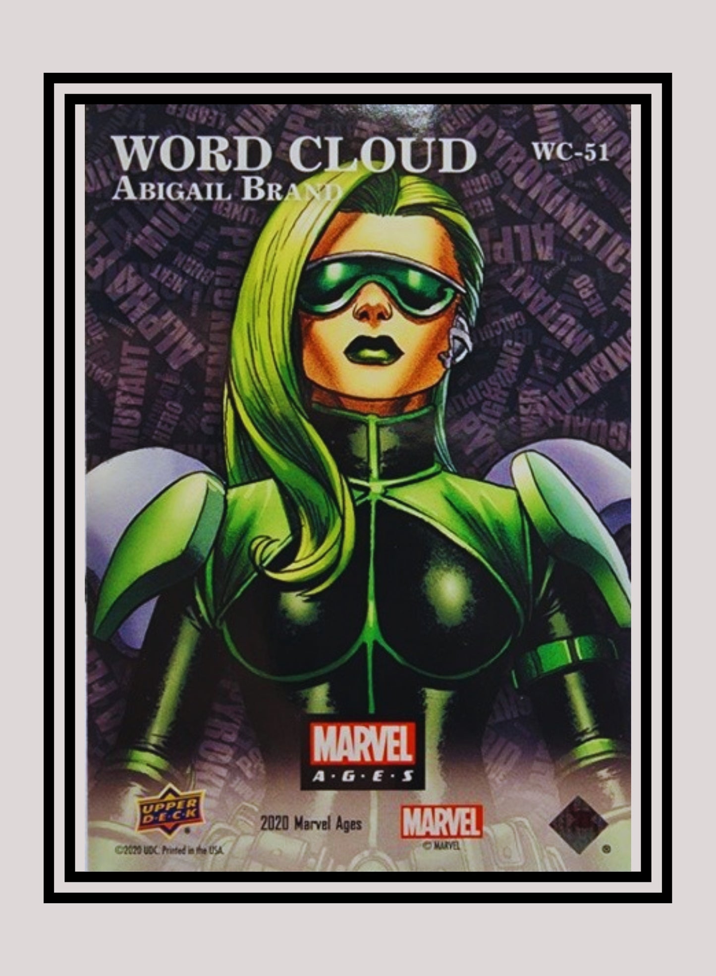 Marvel! 1x Abigail Brand - Prism Refractor Word Cloud (WC-51 - 2020 Upper Deck Marvel Ages)