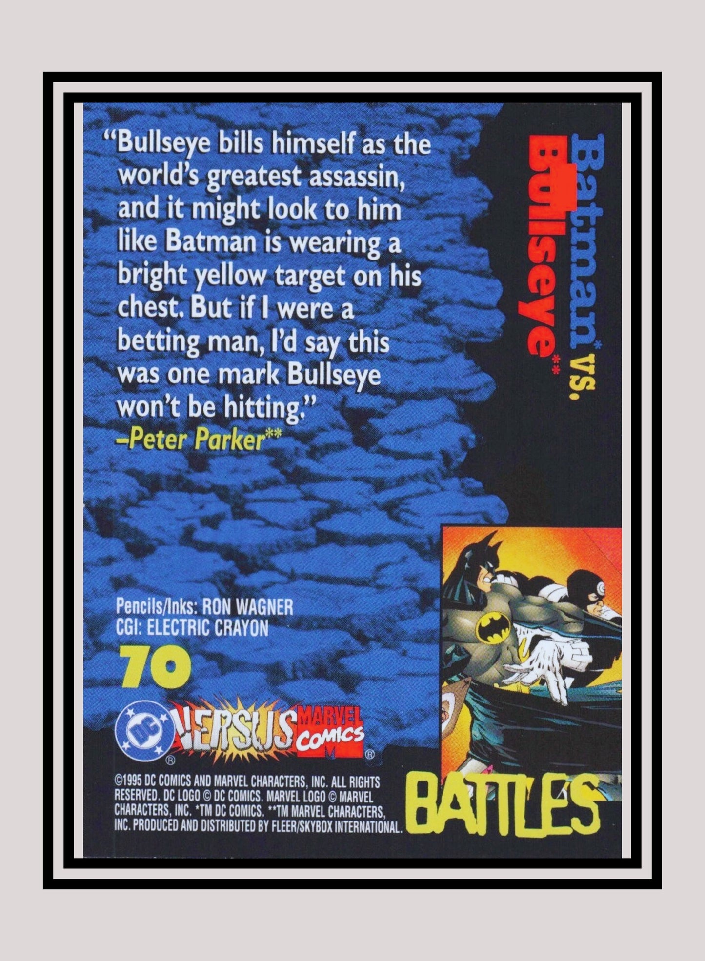 Marvel! 1x Batman vs. Bullseye - Base (#070 - 1995 Fleer DC vs. Marvel Comics)