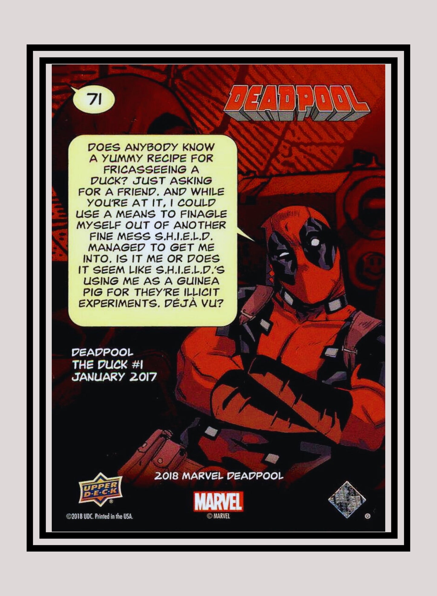 Marvel! 1x Spirit Animal - Base (#071 - 2019 Upper Deck Deadpool)