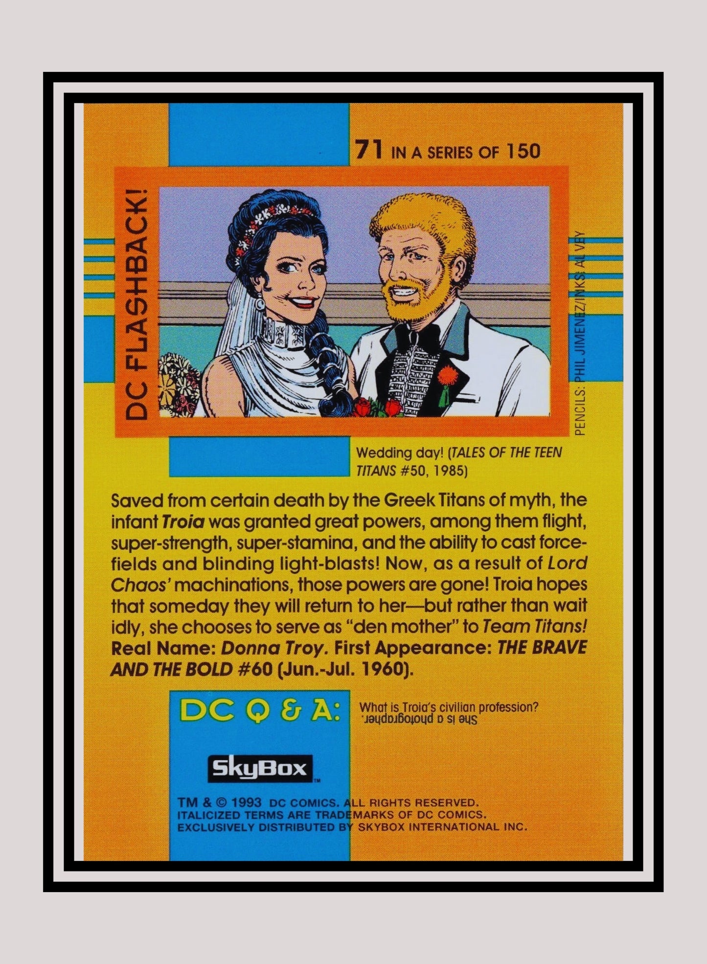 DC! 1x Troia - Base (#071 - 1993 Skybox DC Cosmic Teams)