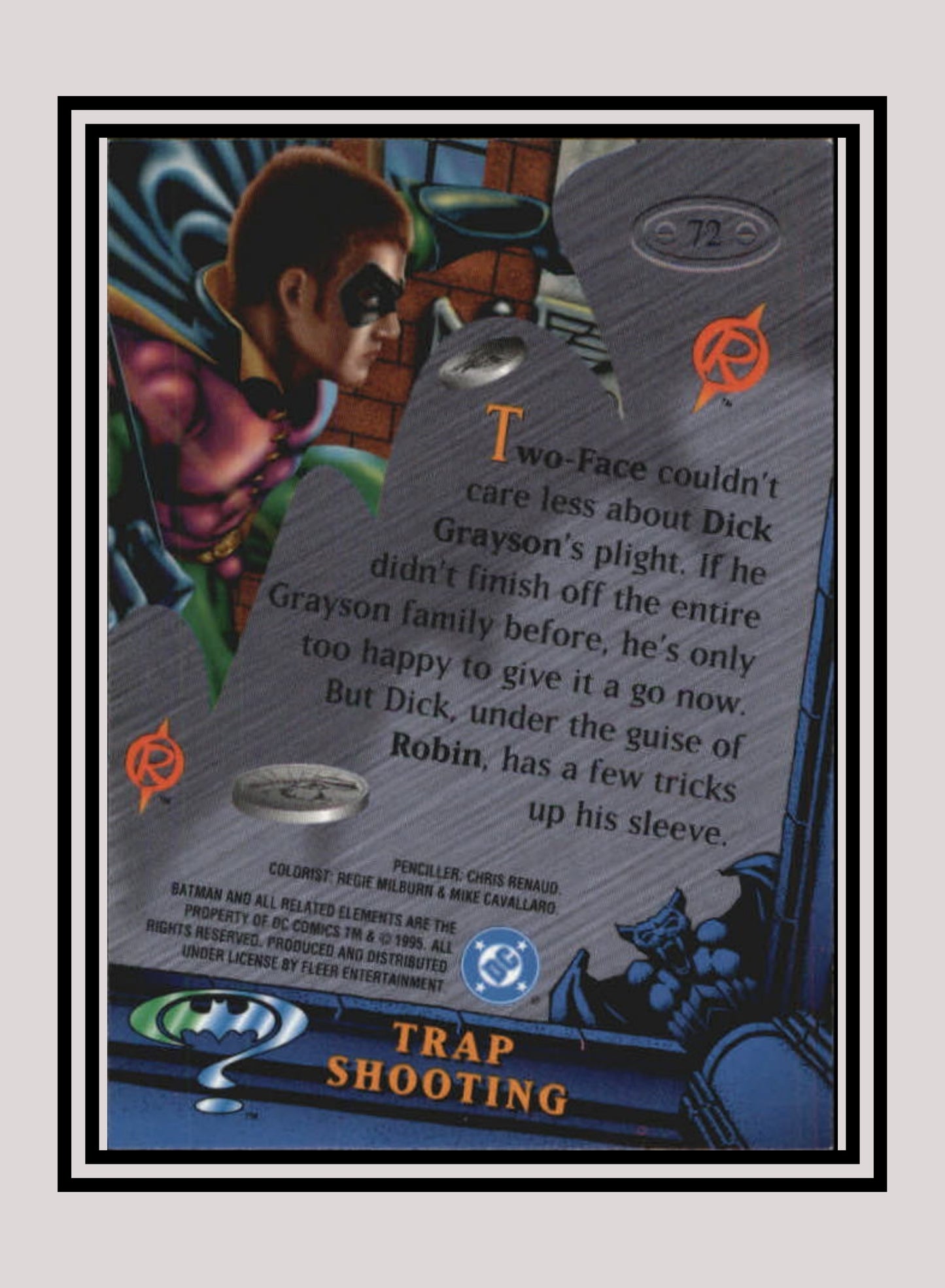 DC! 1x Trap Shooting - Base Metal (#072 - 1995 Fleer Batman Forever Metal)