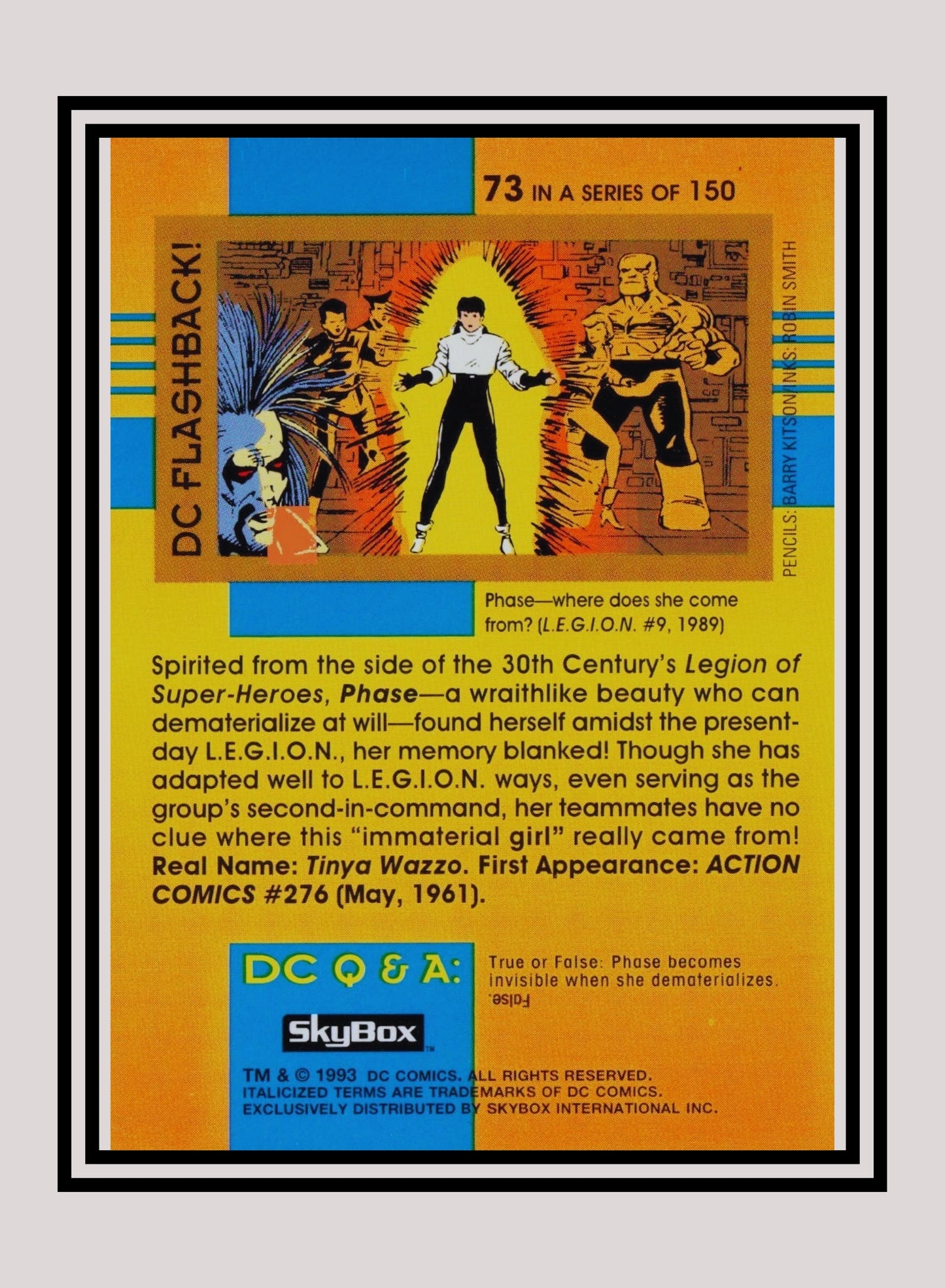 DC! 1x Phase - Base (#073 - 1993 Skybox DC Cosmic Teams)