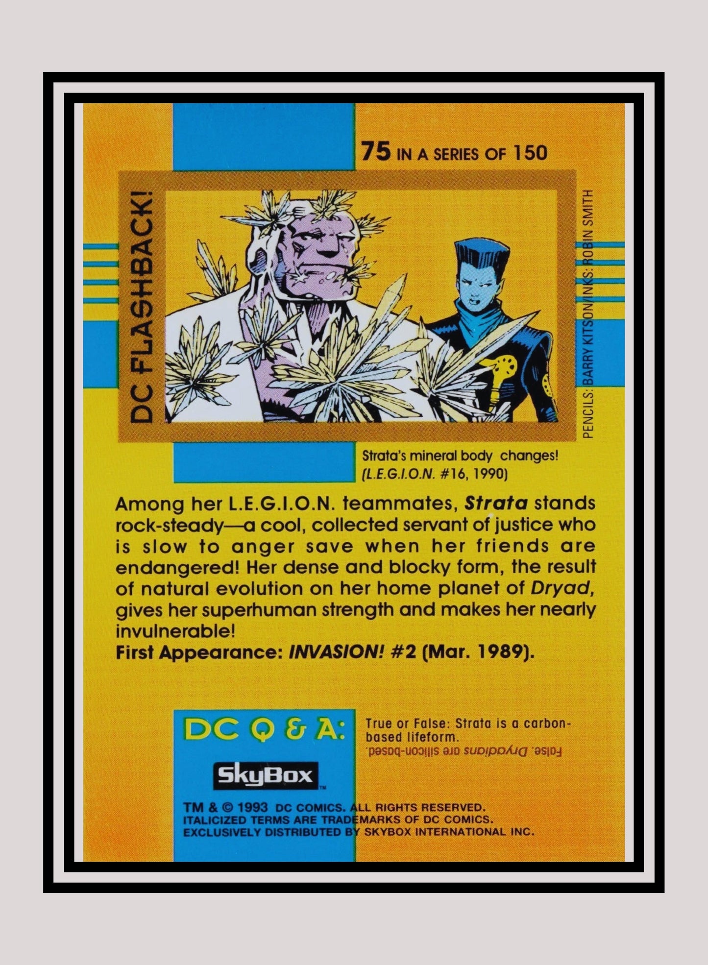 DC! 1x Strata - Base (#075 - 1993 Skybox DC Cosmic Teams)