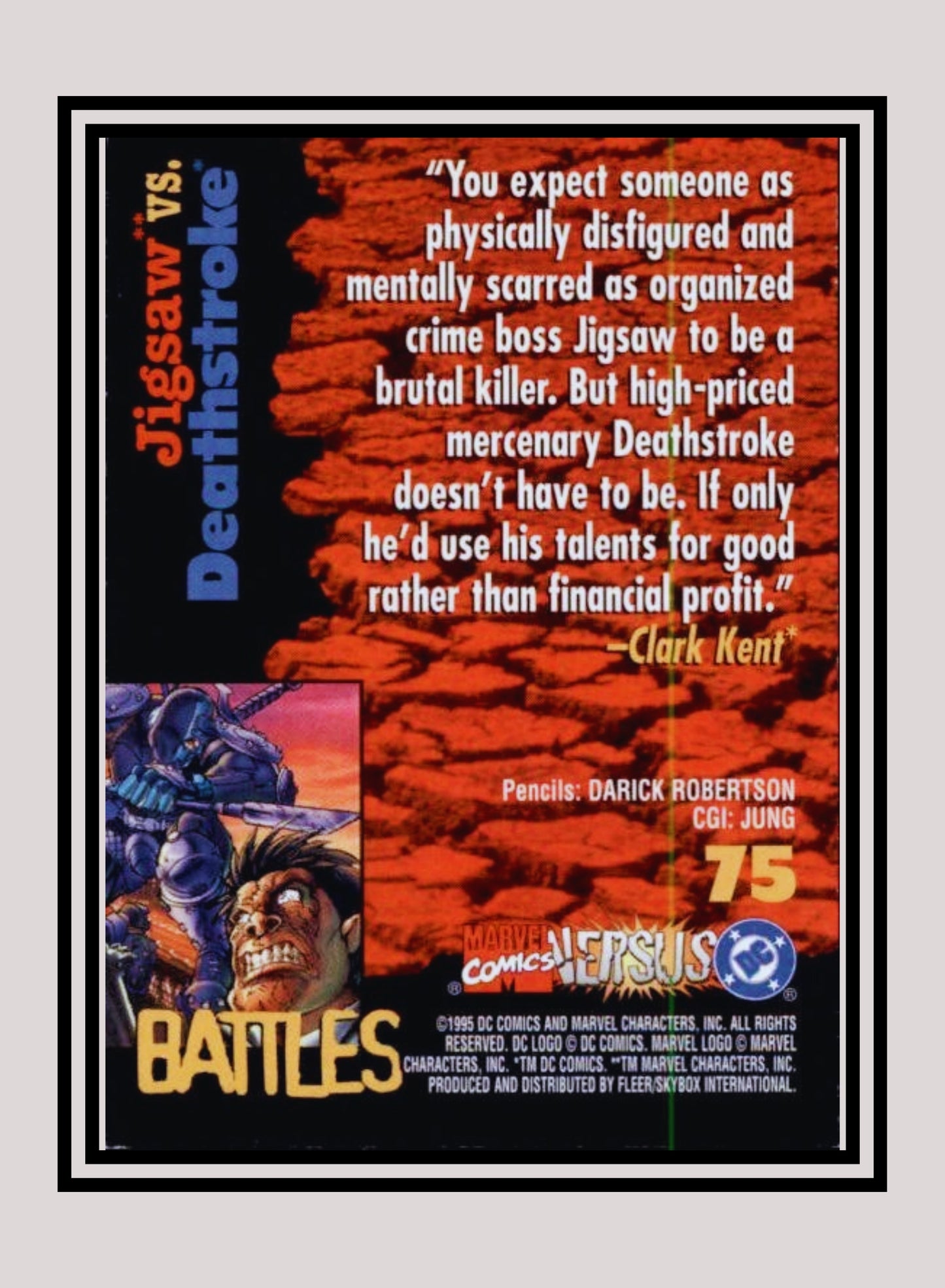 Marvel! 1x Jigsaw vs. Deathstroke - Base (#075 - 1995 Fleer DC vs. Marvel Comics)