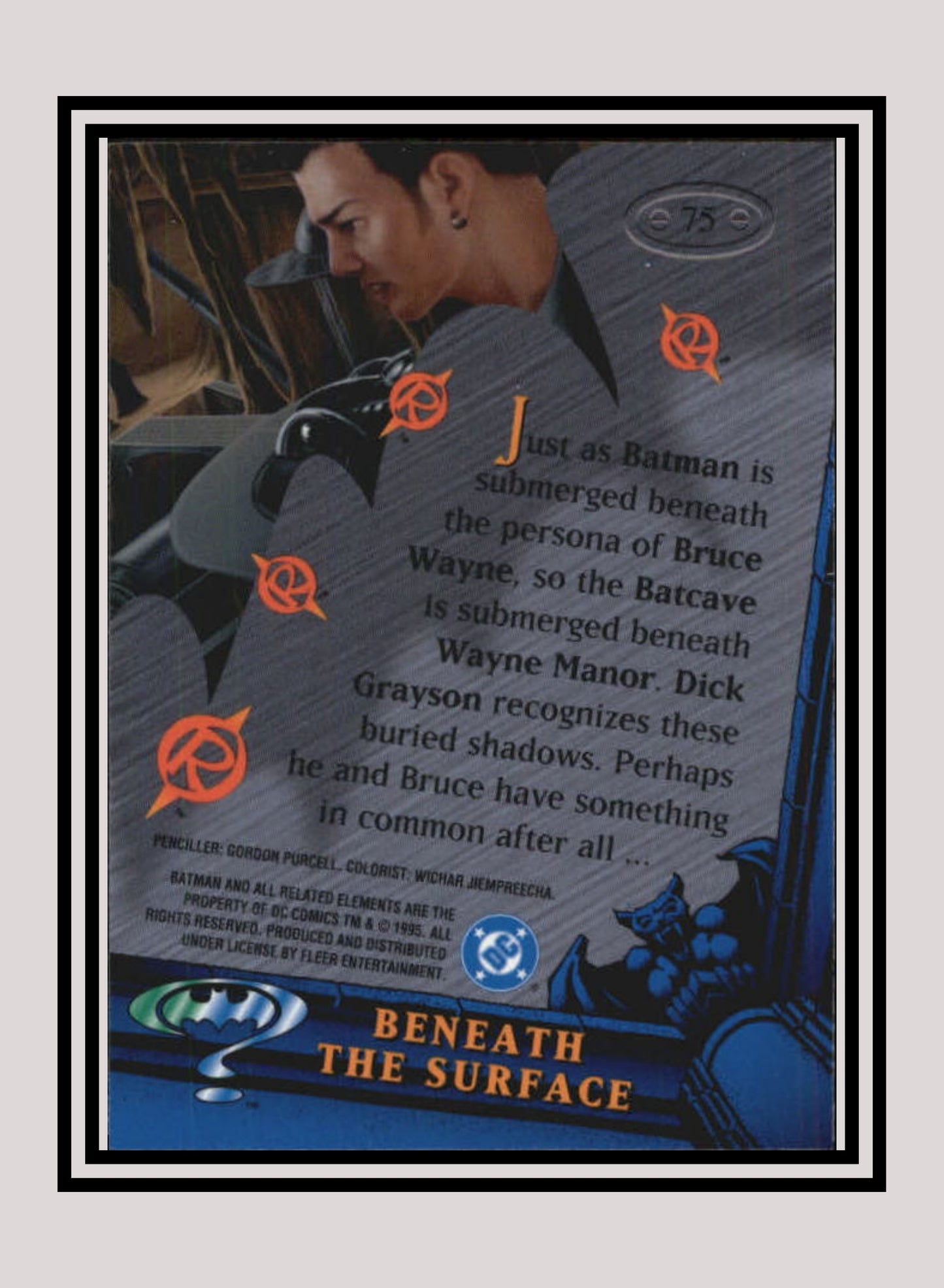 DC! 1x Beneath the Surface - Base Metal (#075 - 1995 Fleer Batman Forever Metal)