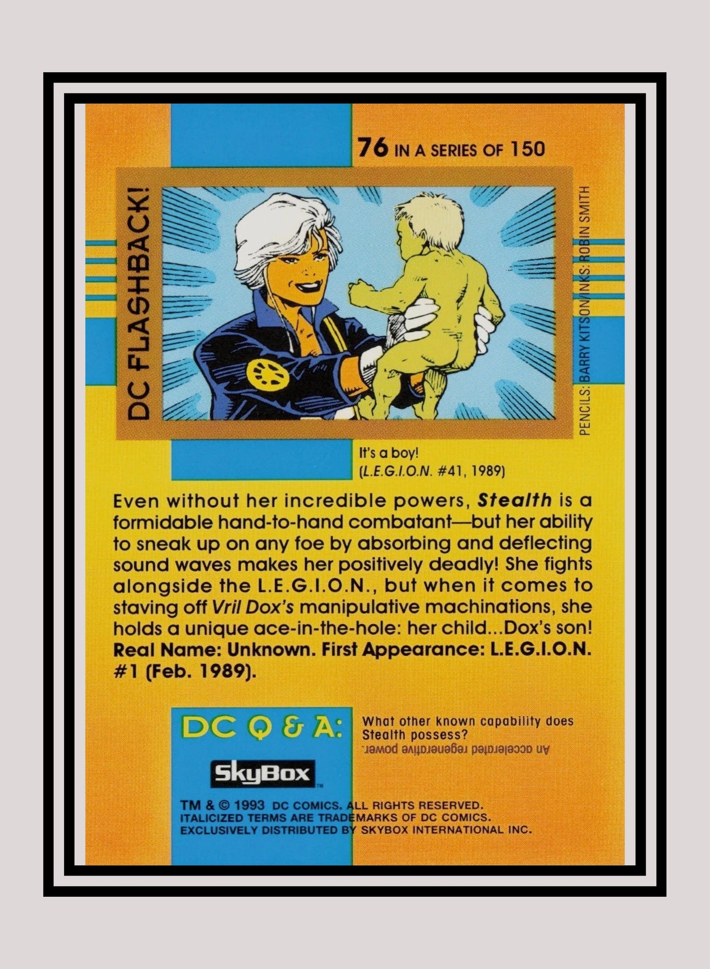 DC! 1x Stealth - Base (#076 - 1993 Skybox DC Cosmic Teams)