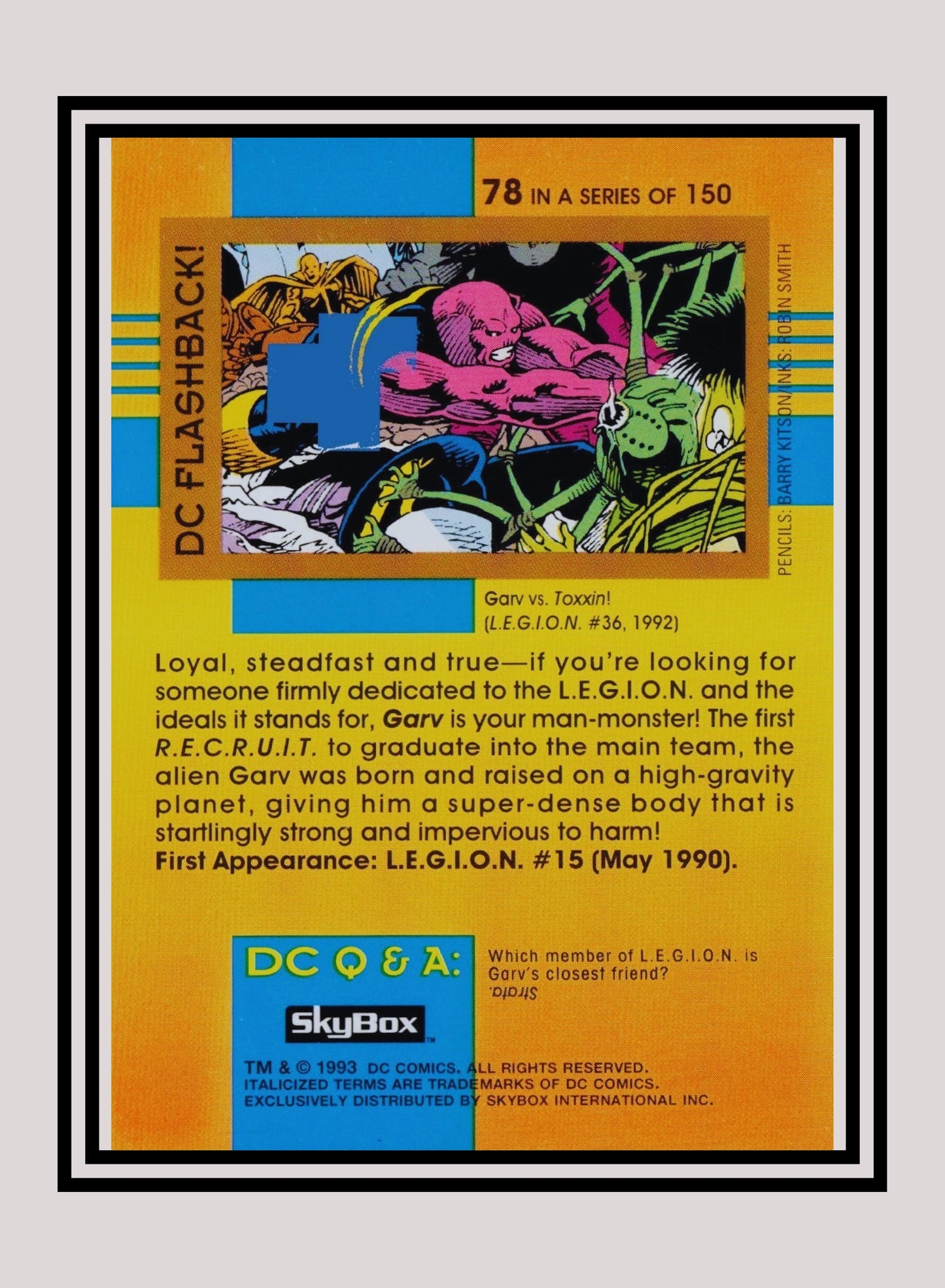 DC! 1x Garv - Base (#078 - 1993 Skybox DC Cosmic Teams)