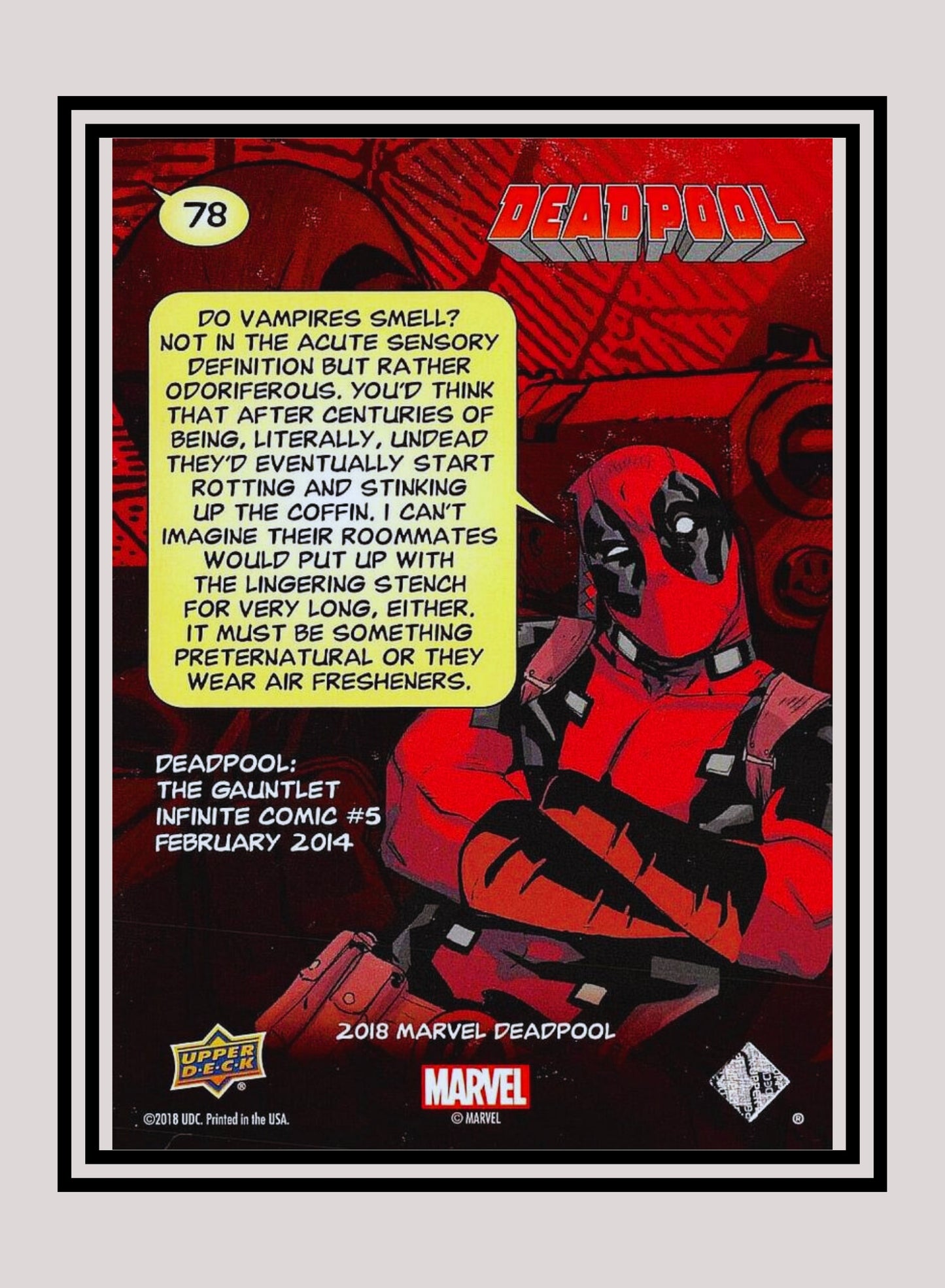 Marvel! 1x Just Boo Boos - Base (#078 - 2019 Upper Deck Deadpool)