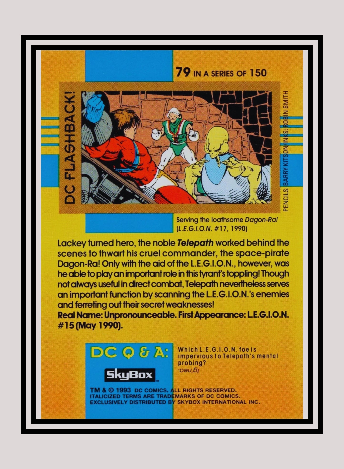 DC! 1x Telepath - Base (#079 - 1993 Skybox DC Cosmic Teams)