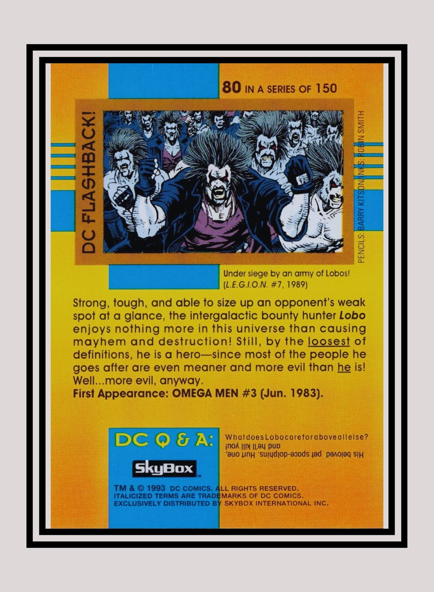 DC! 1x Lobo - Base (#080 - 1993 Skybox DC Cosmic Teams)