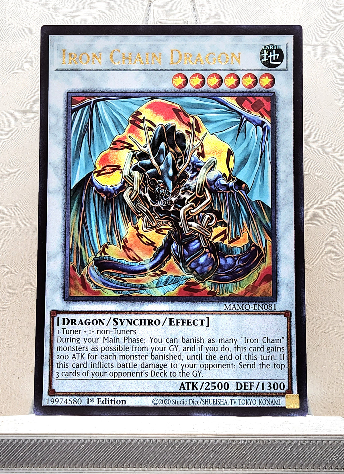 Yugioh! 1x Iron Chain Dragon (MAMO - Ultra Rare) 1st Edition