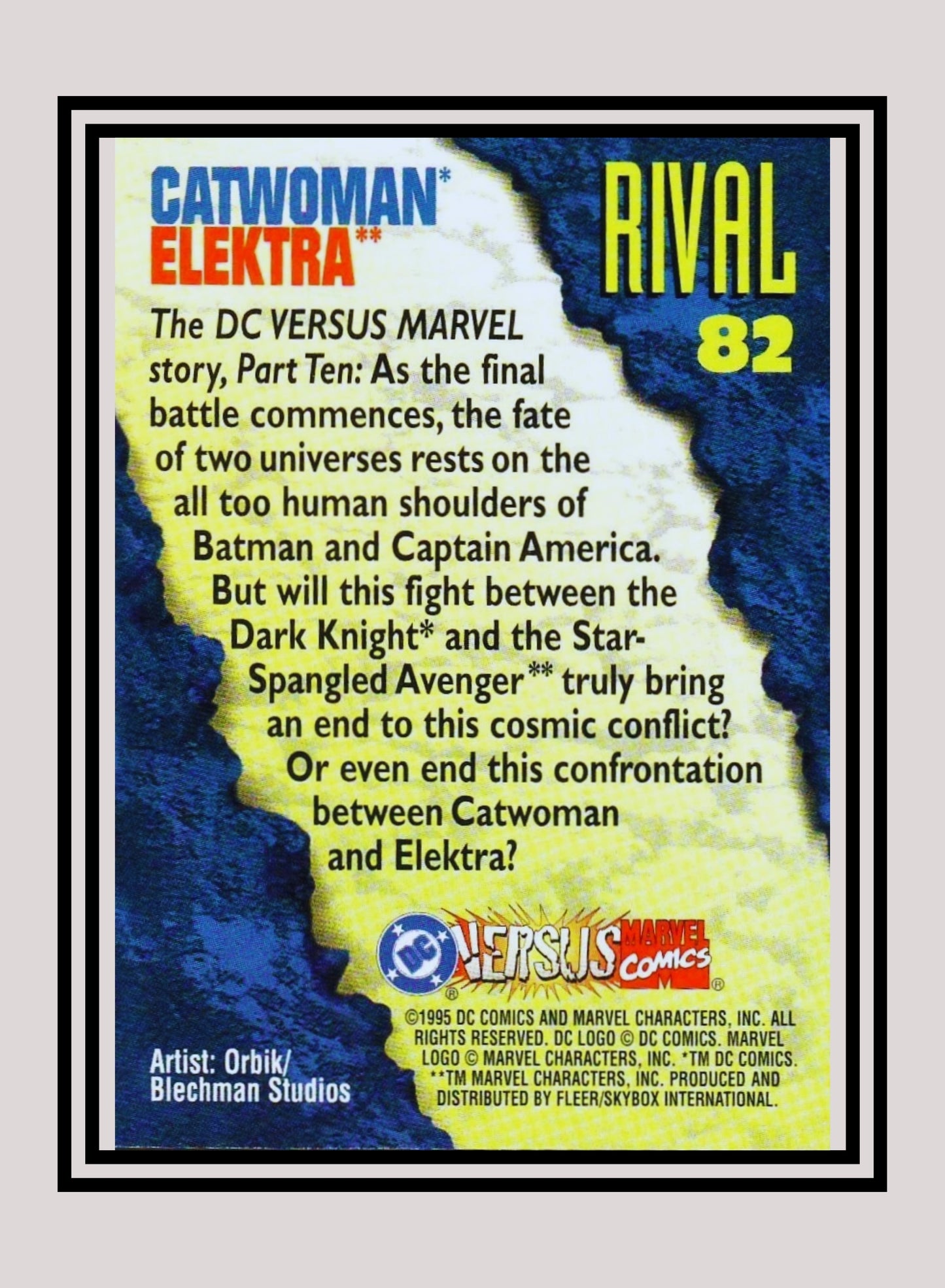 Marvel! 1x Catwoman / Elektra - Base (#082 - 1995 Fleer DC vs. Marvel Comics)