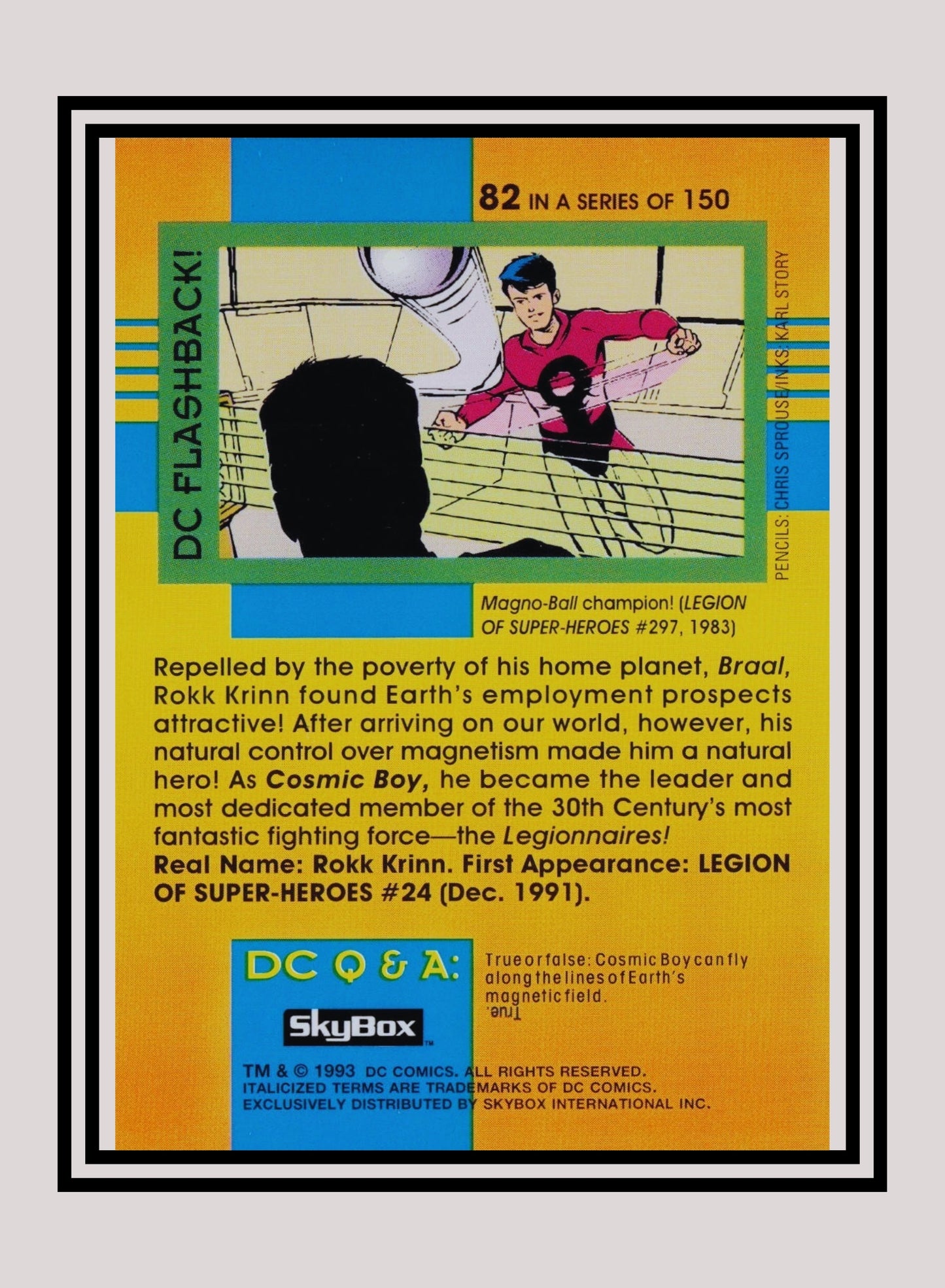 DC! 1x Cosmic Boy - Base (#082 - 1993 Skybox DC Cosmic Teams)