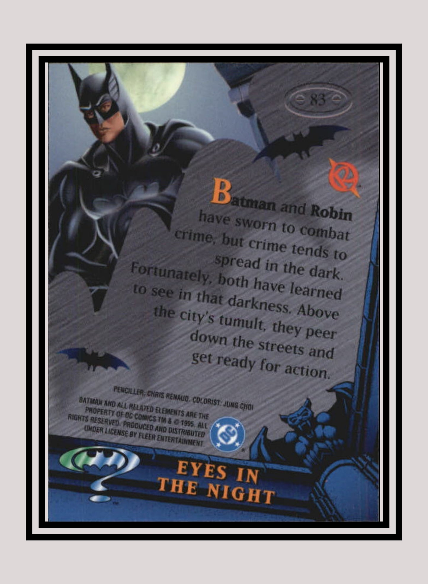 DC! 1x Eyes in the Night - Base Metal (#083 - 1995 Fleer Batman Forever Metal)