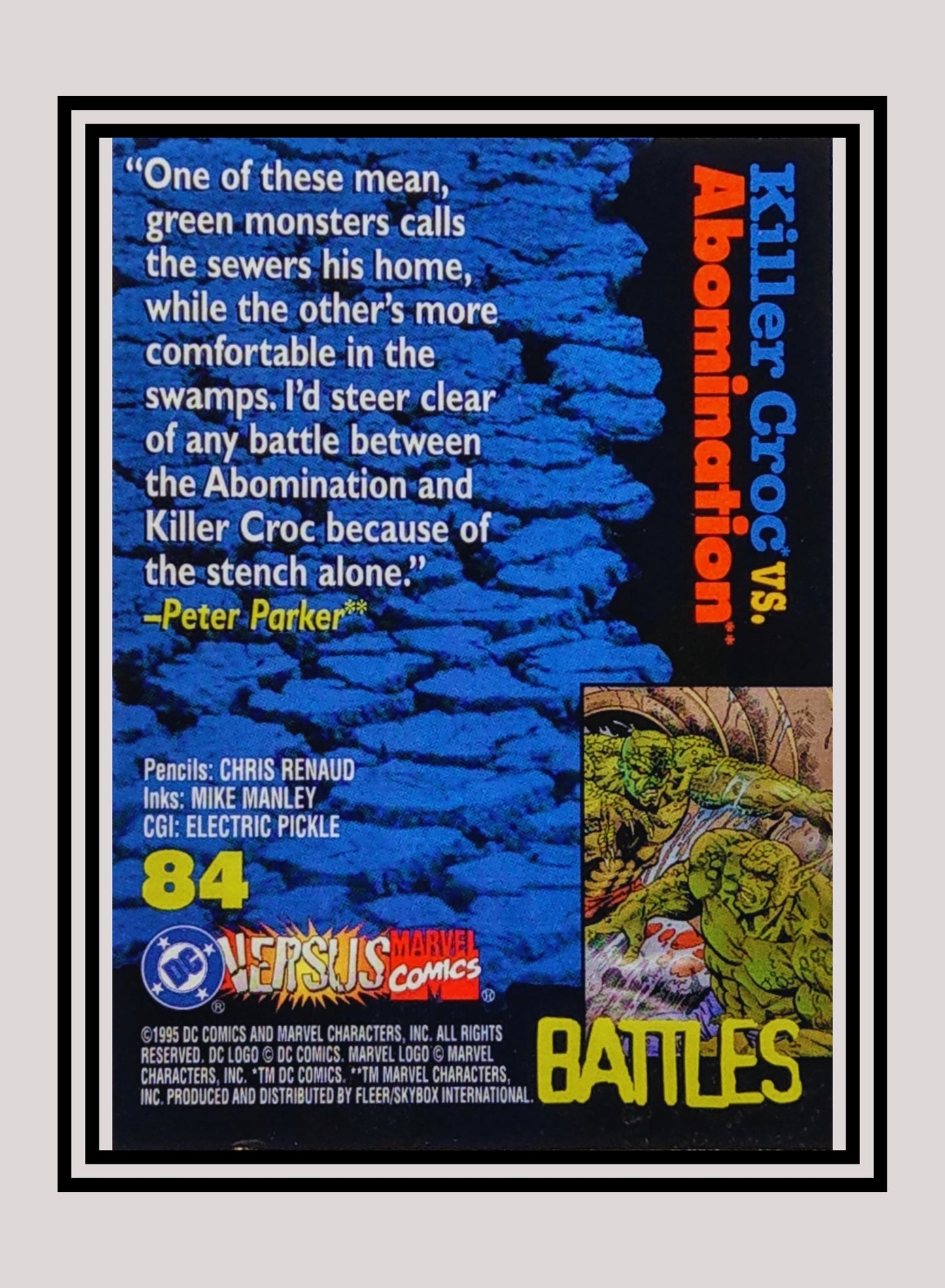 Marvel! 1x Killer Croc vs. Abomination - Base (#084 - 1995 Fleer DC vs. Marvel Comics)