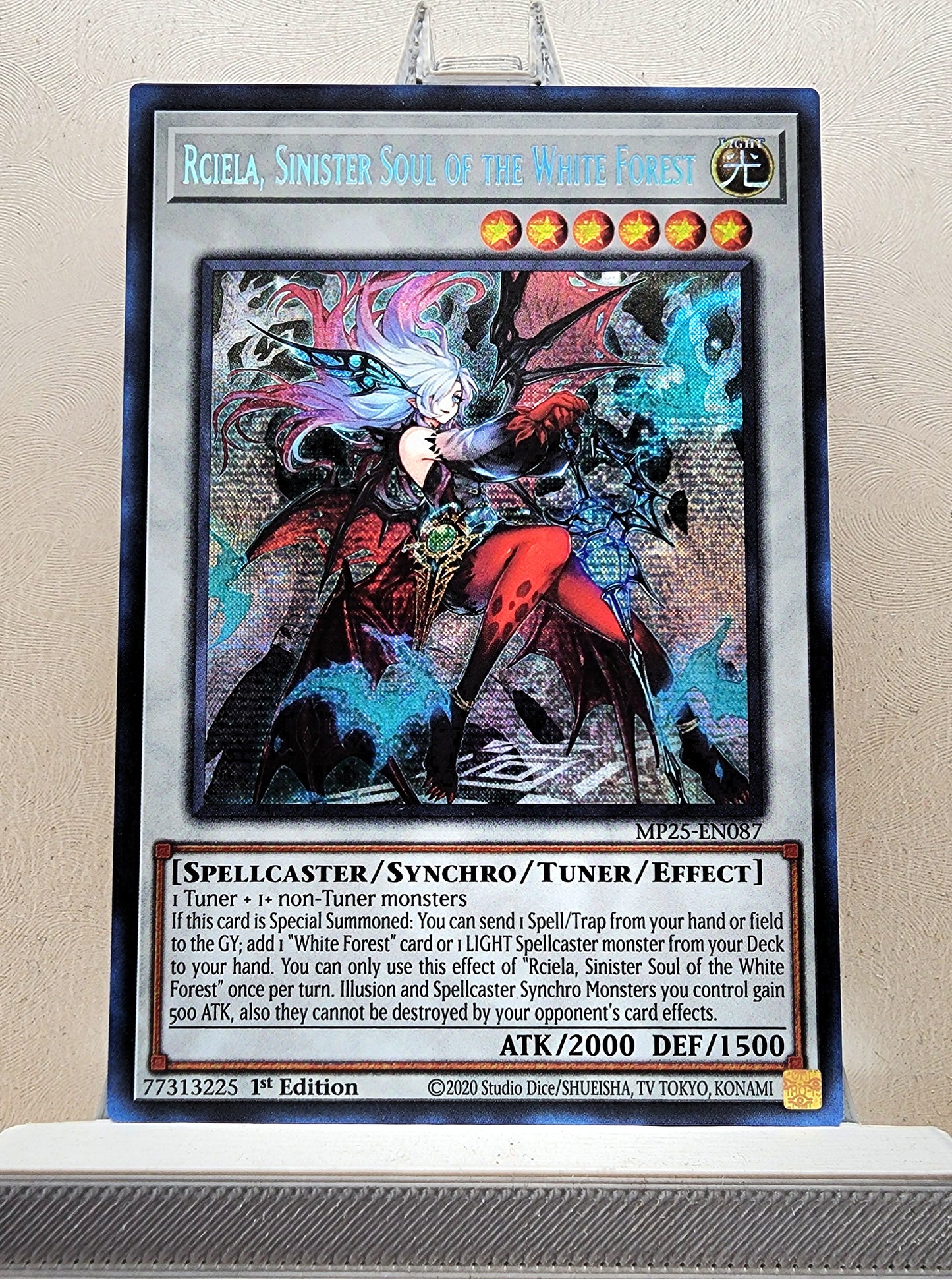 Yugioh! 1x Rciela, Sinister Soul of the White Forest (MP25 - Prismatic Secret Rare) 1st Edition