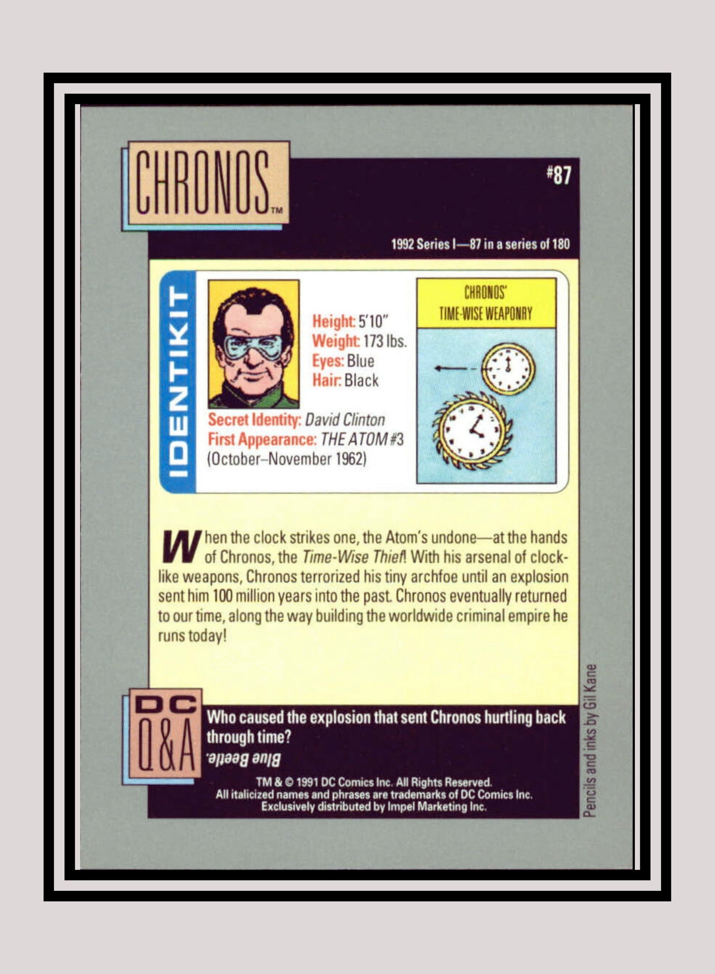 DC! 1x Chronos - Base (#087 - 1991 Impel DC Cosmic Cards)