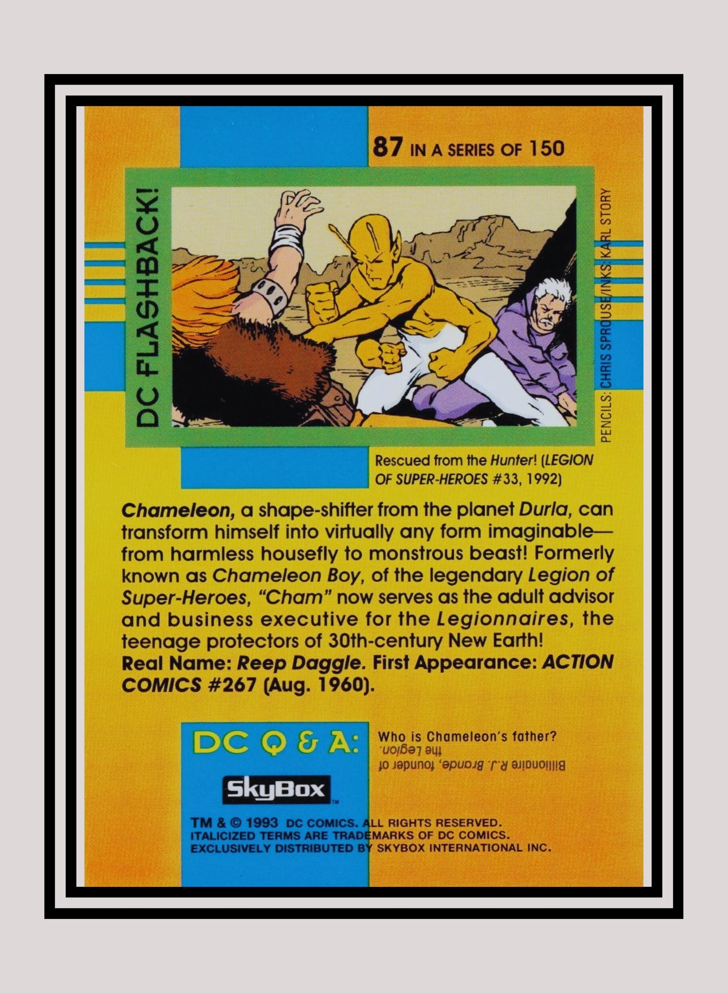 DC! 1x Chameleon - Base (#087 - 1993 Skybox DC Cosmic Teams)