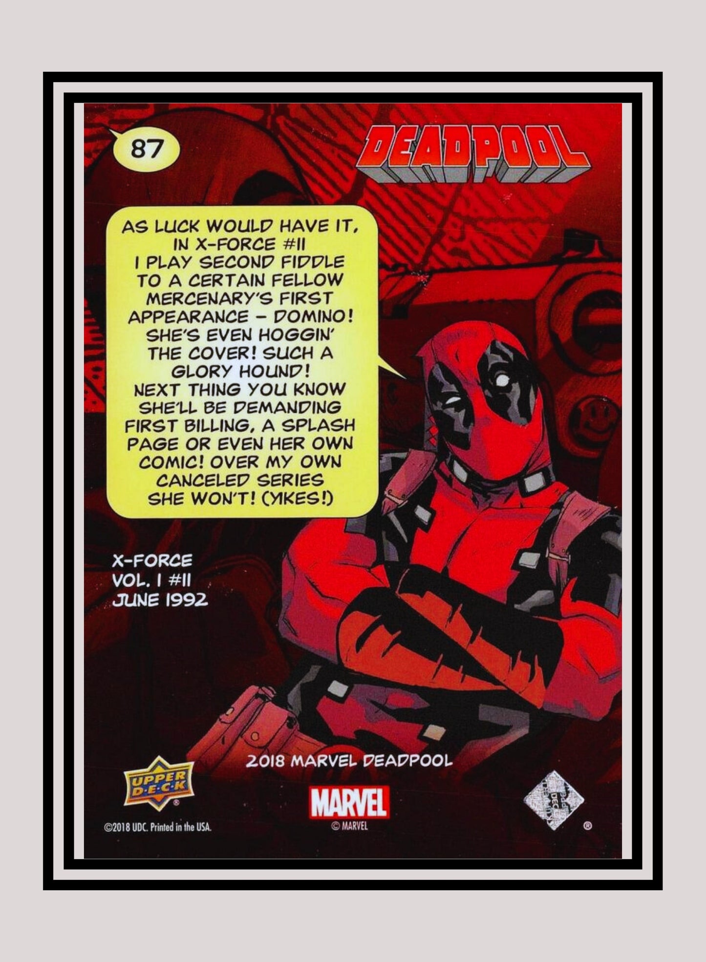 Marvel! 1x Whaddo I Do? - Base (#087 - 2019 Upper Deck Deadpool)
