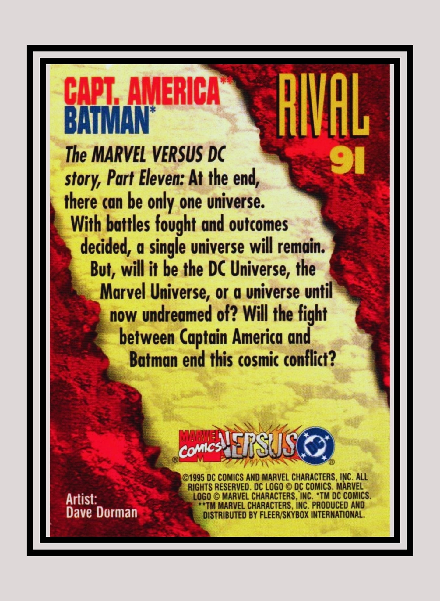 Marvel! 1x Captain America / Batman - Base (#091 - 1995 Fleer DC vs. Marvel Comics)