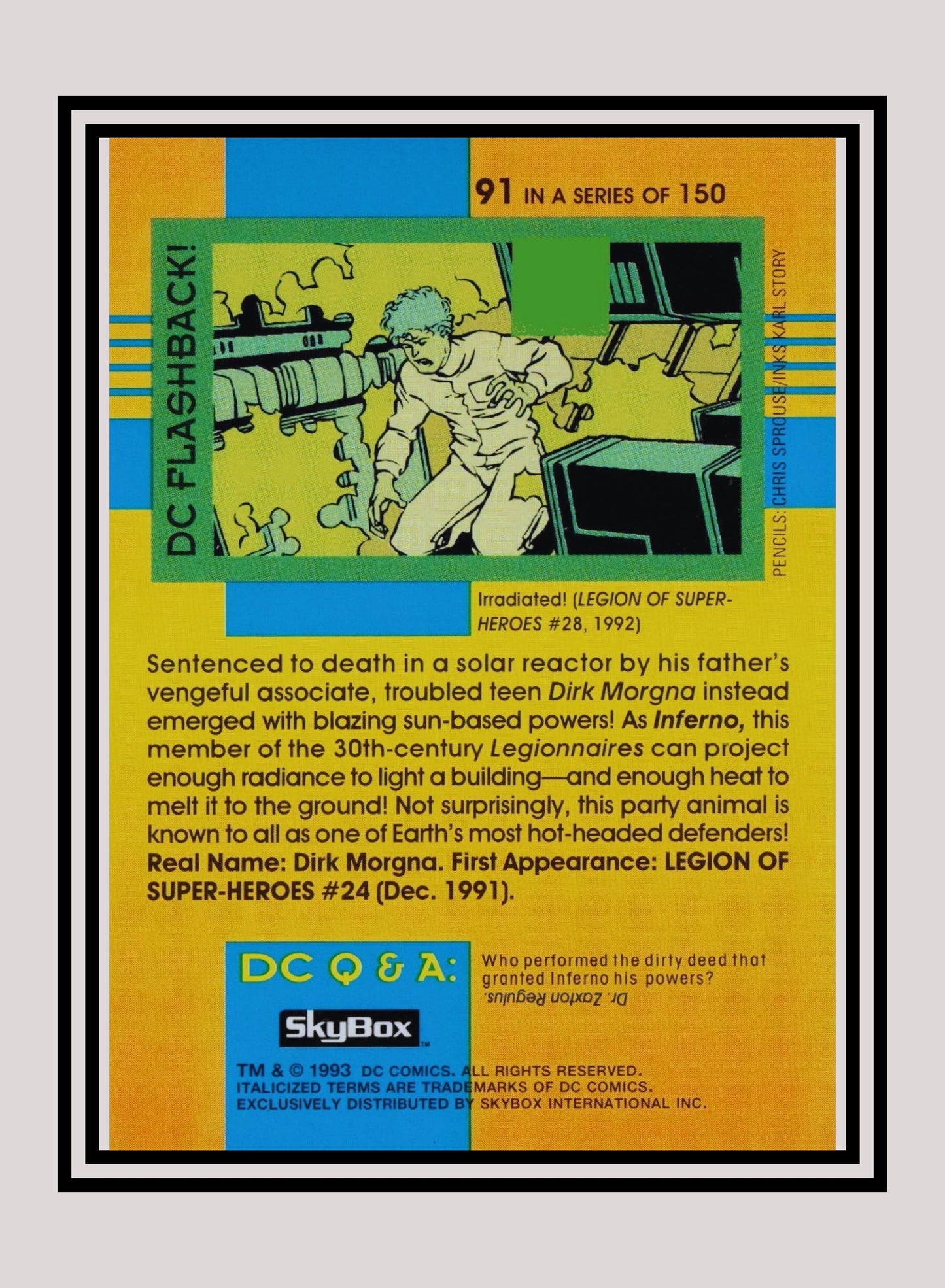 DC! 1x Inferno - Base (#091 - 1993 Skybox DC Cosmic Teams)