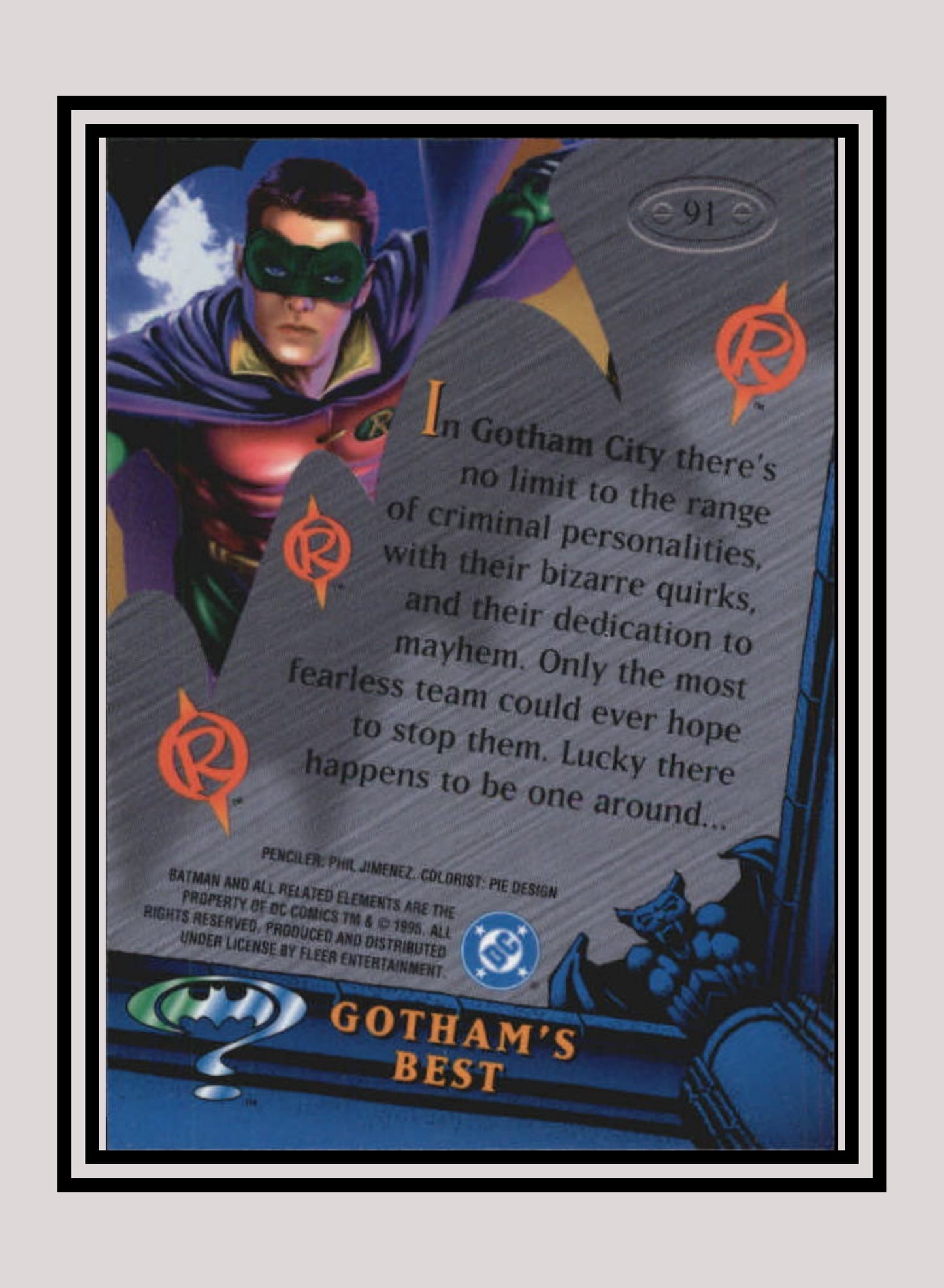 DC! 1x Gotham's Best - Base Metal (#091 - 1995 Fleer Batman Forever Metal)