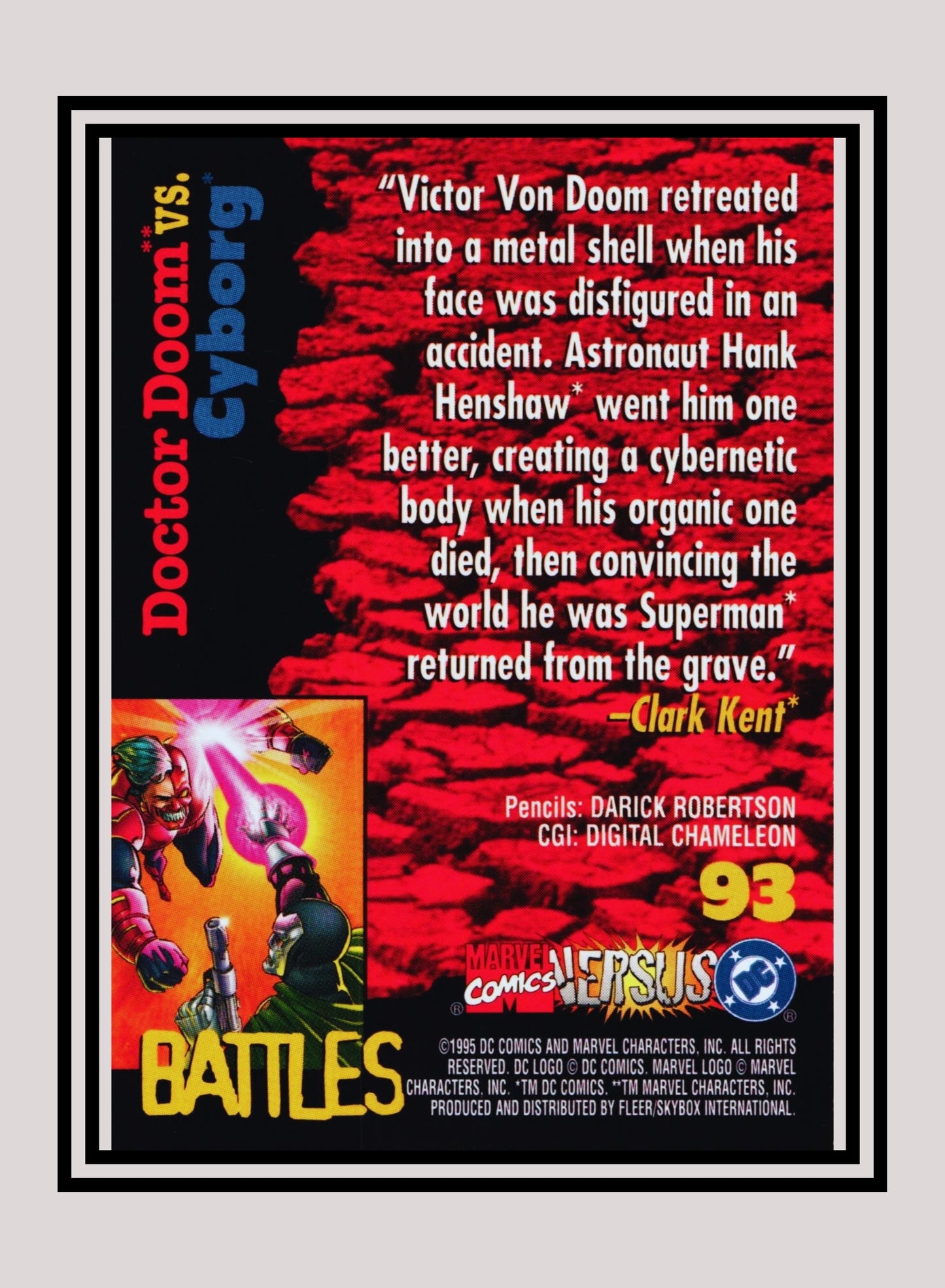 Marvel! 1x Doctor Doom vs. Cyborg - Base (#093 - 1995 Fleer DC vs. Marvel Comics)