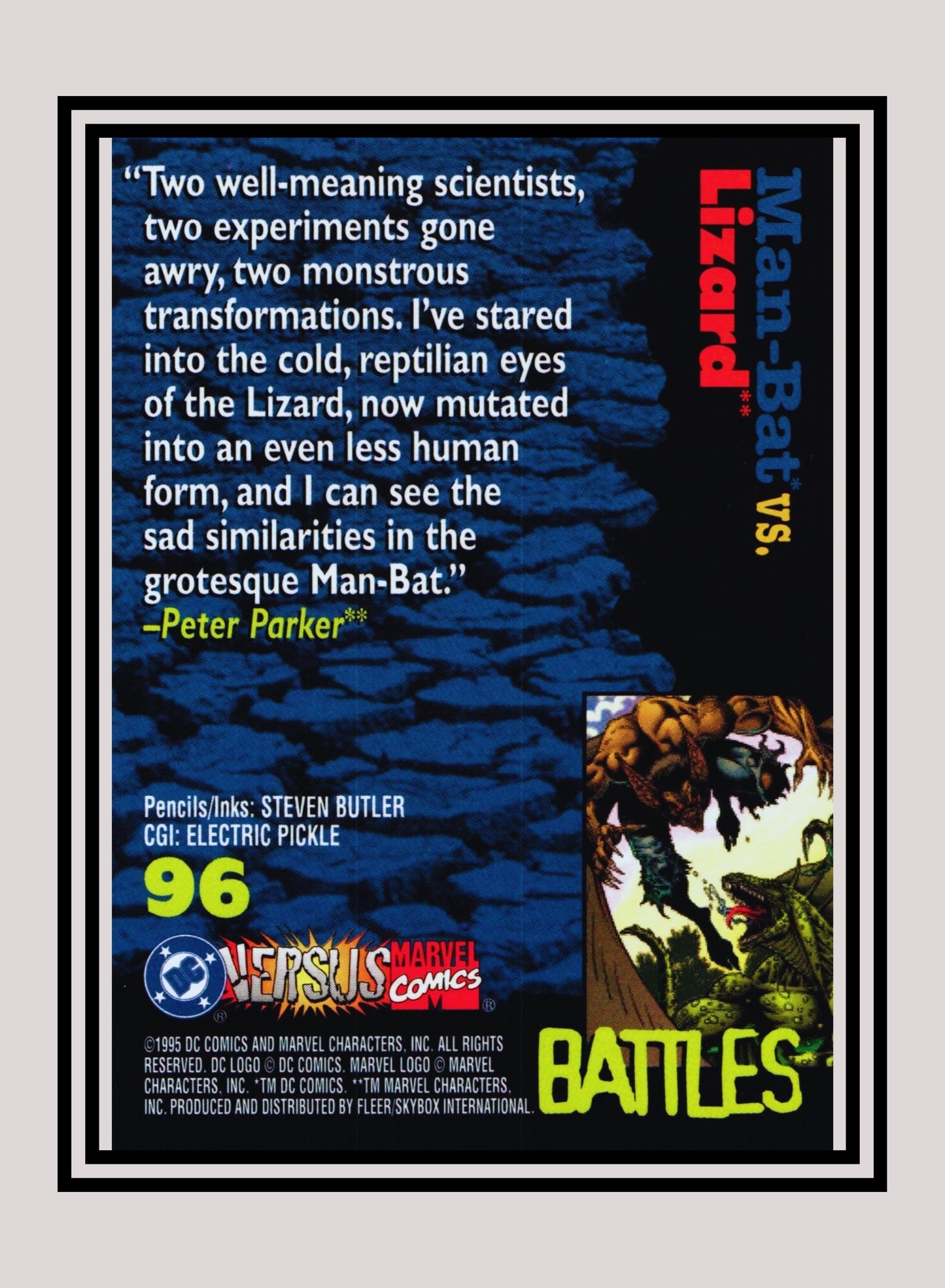 Marvel! 1x Man-Bat vs. Lizard - Base (#096 - 1995 Fleer DC vs. Marvel Comics)