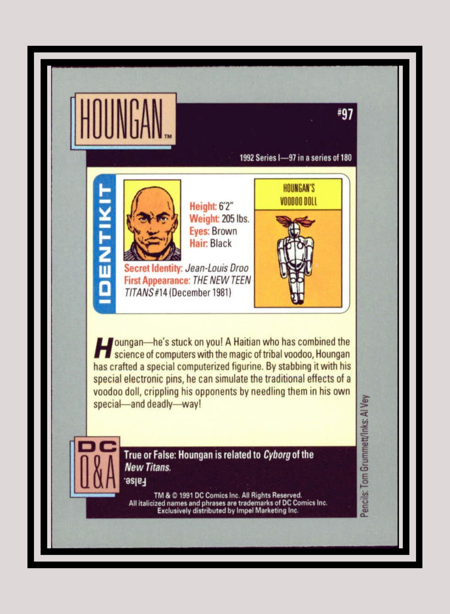 DC! 1x Houngan - Base (#097 - 1991 Impel DC Cosmic Cards)