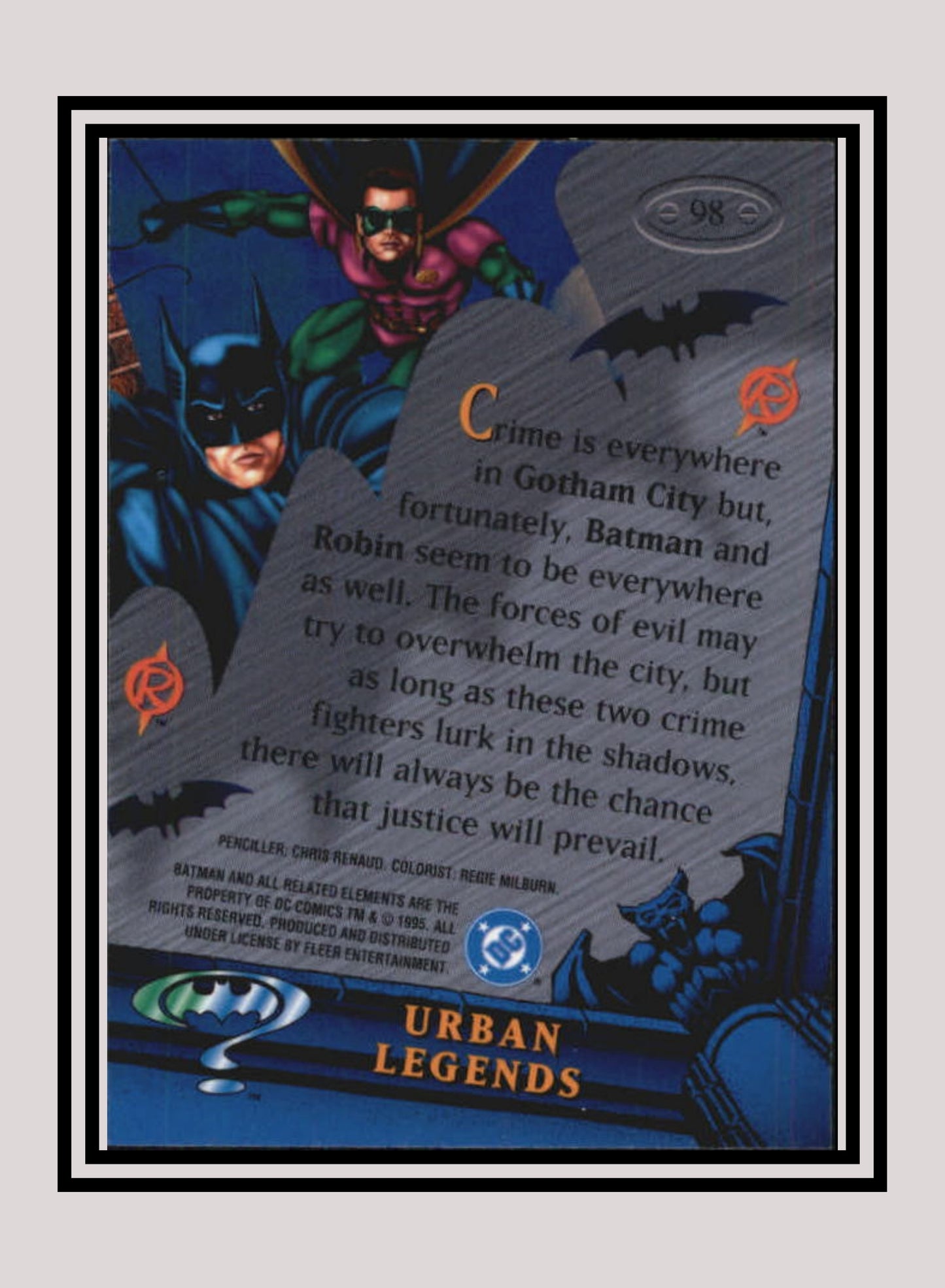 DC! 1x Urban Legends - Base Metal (#098 - 1995 Fleer Batman Forever Metal)