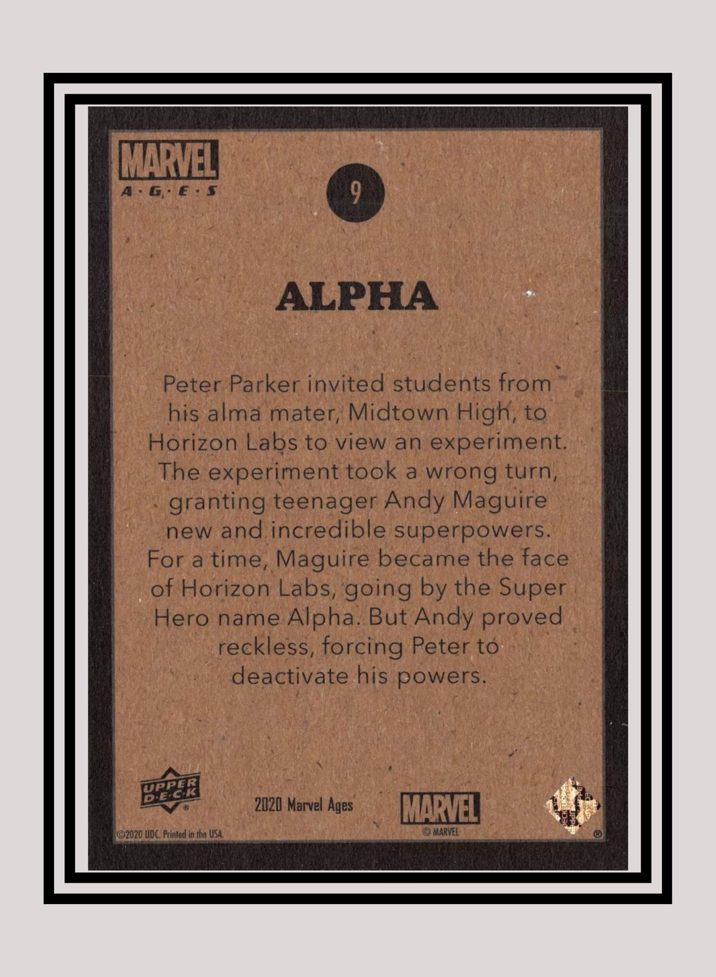 Marvel! 1x Alpha - Base (#009 - 2020 Upper Deck Marvel Ages)