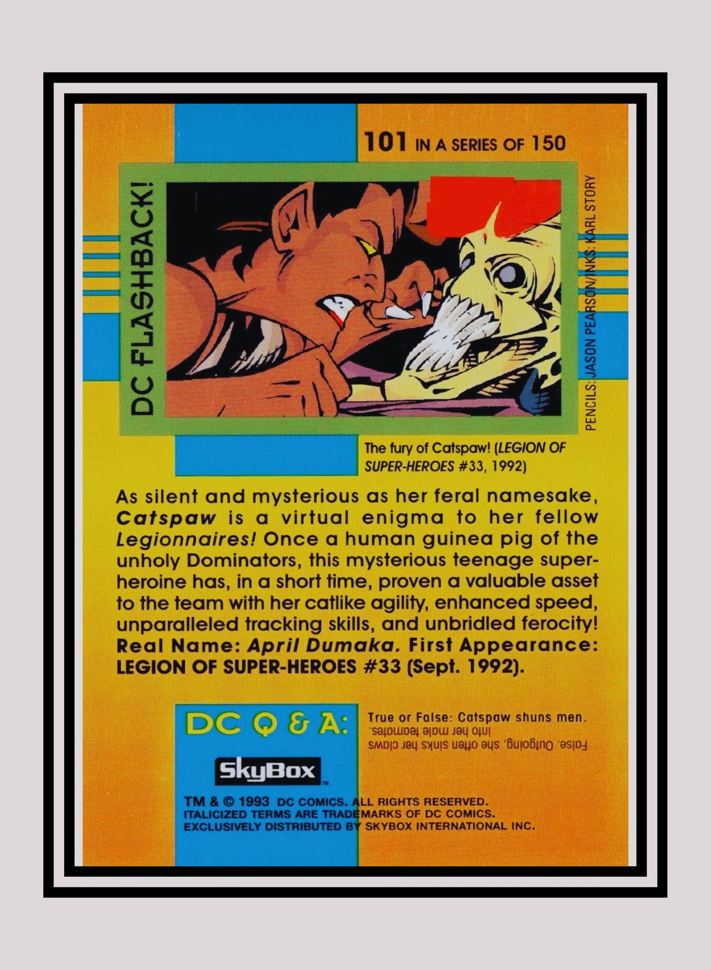 DC! 1x Catspaw - Base (#101 - 1993 Skybox DC Cosmic Teams)