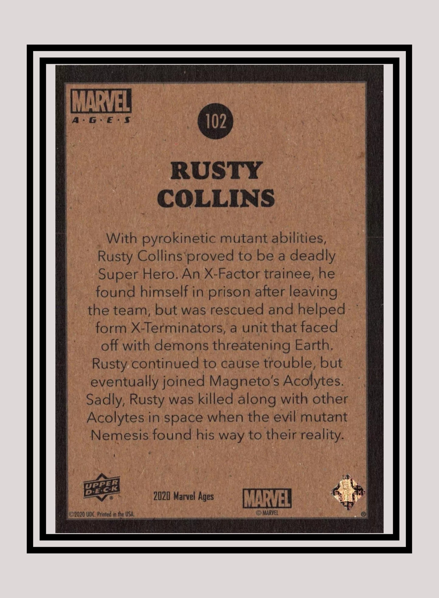 Marvel! 1x Rusty Collins - Base (#102 - 2020 Upper Deck Marvel Ages)
