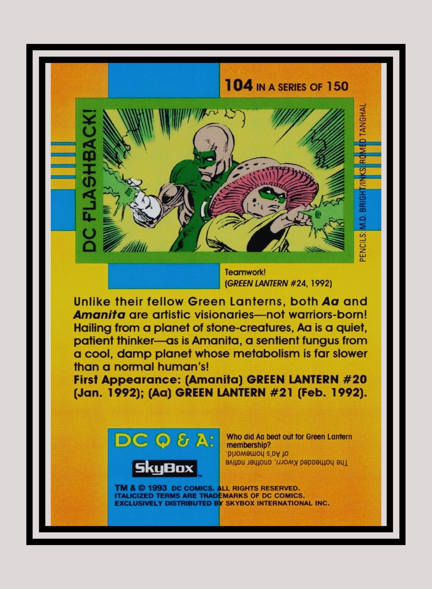 DC! 1x Aa and Amanita - Base (#104 - 1993 Skybox DC Cosmic Teams)