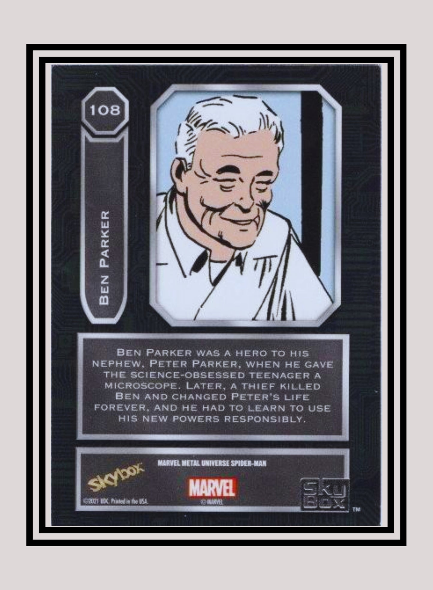 Marvel! 1x Ben Parker - Base High Series (#108 - 2021 Upper Deck Spiderman Metal Universe)