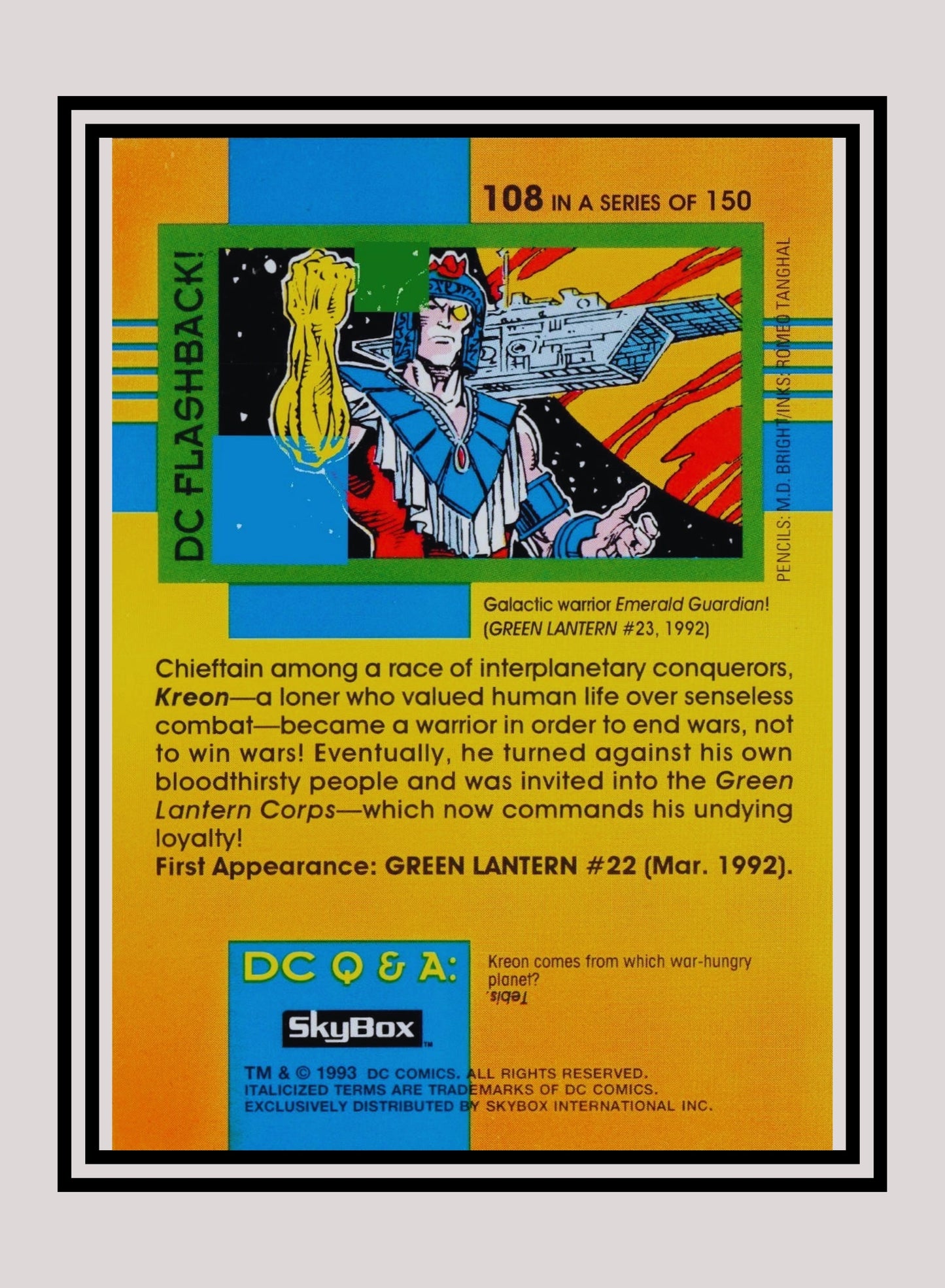 DC! 1x Kreon - Base (#108 - 1993 Skybox DC Cosmic Teams)