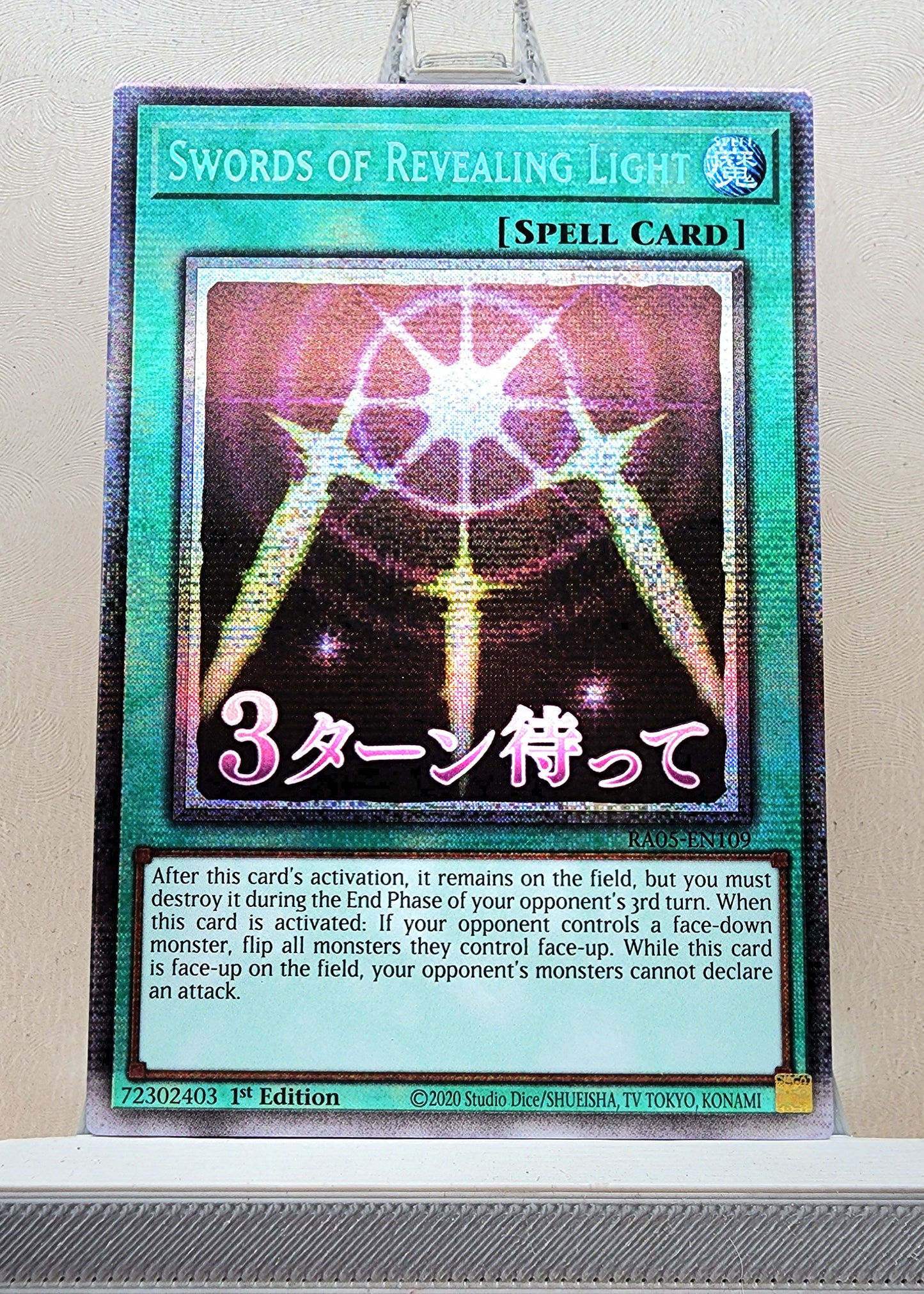 Yugioh! 1x Swords of Revealing Light Stamp Artwork (RA05 - Starlight Rare) 1st Edition