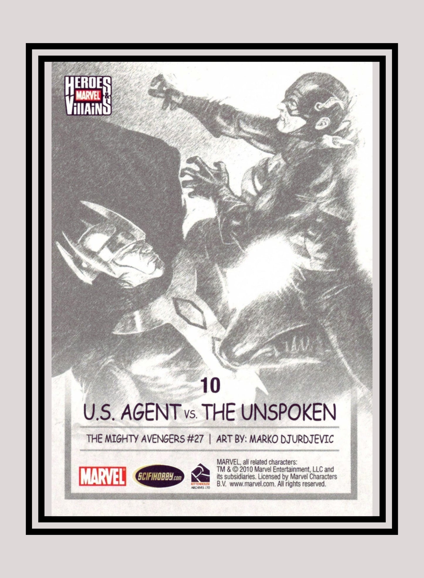 Marvel! 1x U.S. Agent vs. The Unspoken - Base (#10 - 2010 Rittenhouse Marvel Heroes & Villains)