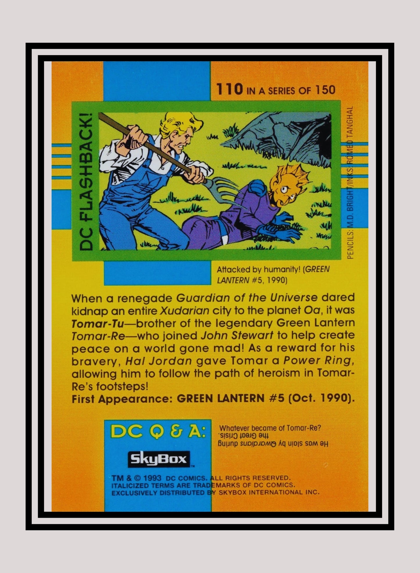 DC! 1x Tomar-Tu - Base (#110 - 1993 Skybox DC Cosmic Teams)