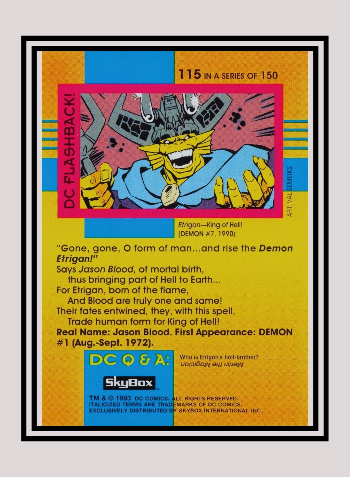 DC! 1x The Demon - Base (#115 - 1993 Skybox DC Cosmic Teams)