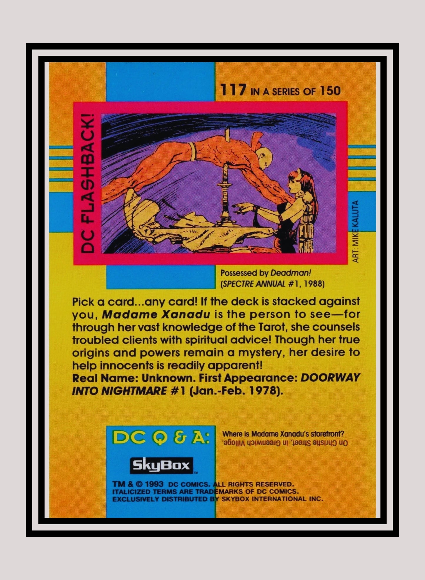 DC! 1x Madame Xanadu - Base (#117 - 1993 Skybox DC Cosmic Teams)